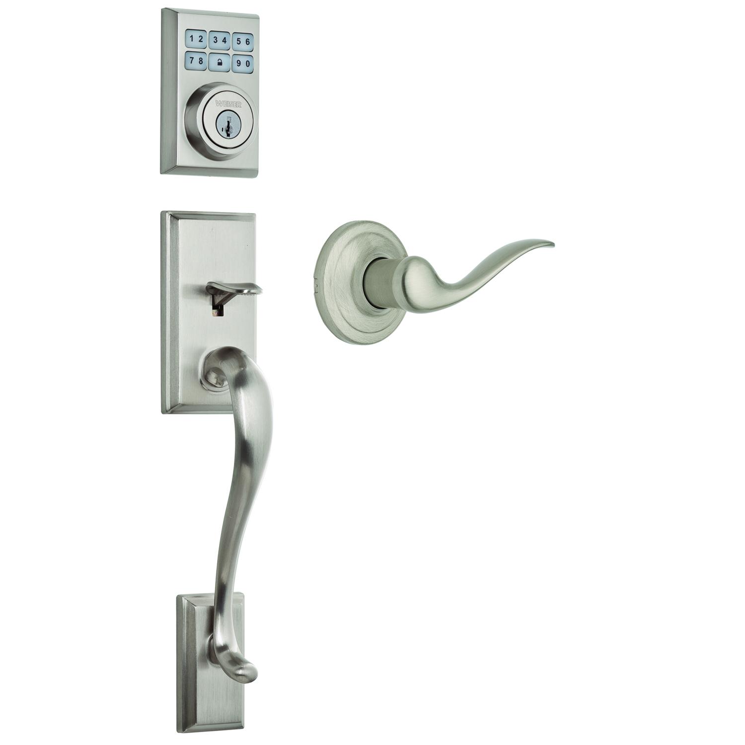 Hawthorne Electronic Gripset Toluca Lever Satin Nickel