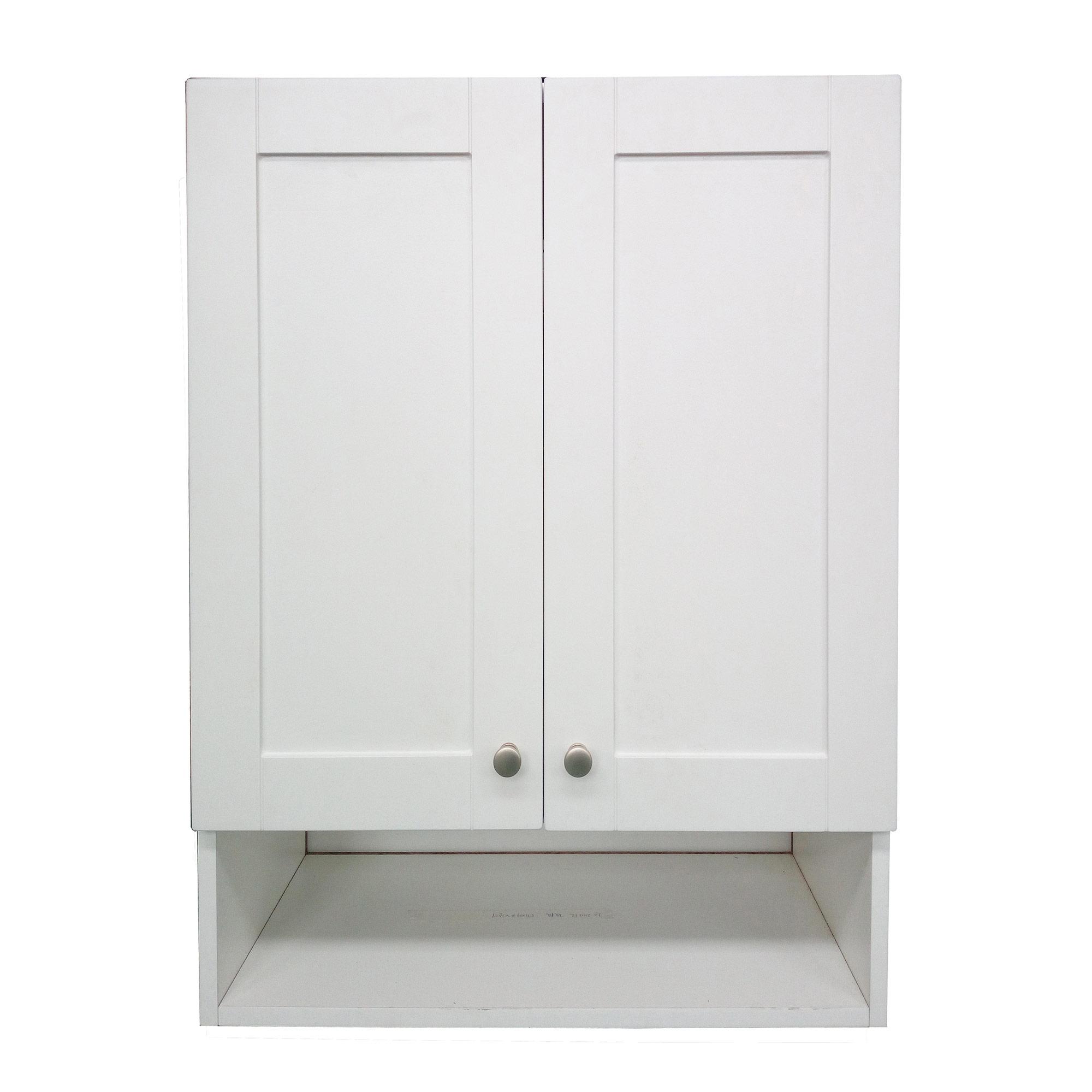 24" Classic White Laundry Cabinet With Shelf