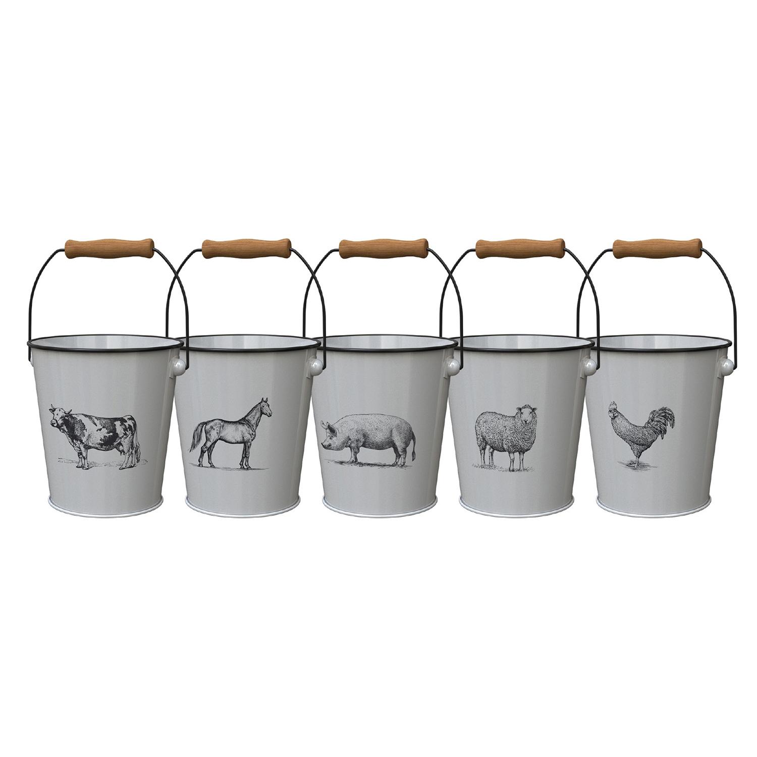 7.58" Farm Milk Bucket Assorted