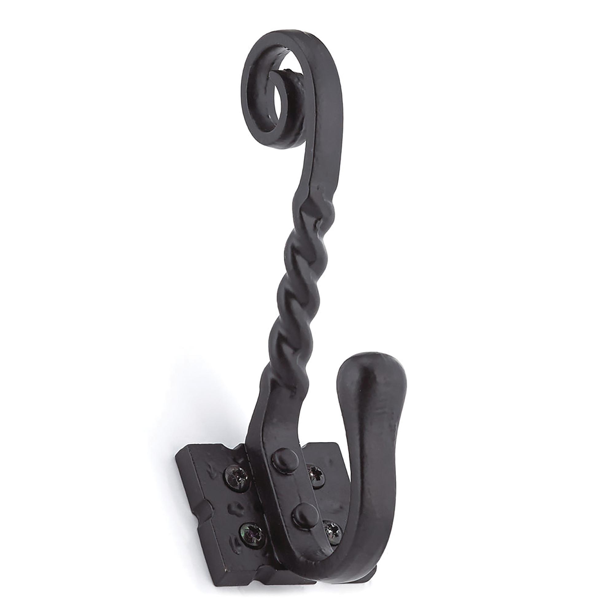5-1/2" Matte Black Classic Forged Iron Double Hook