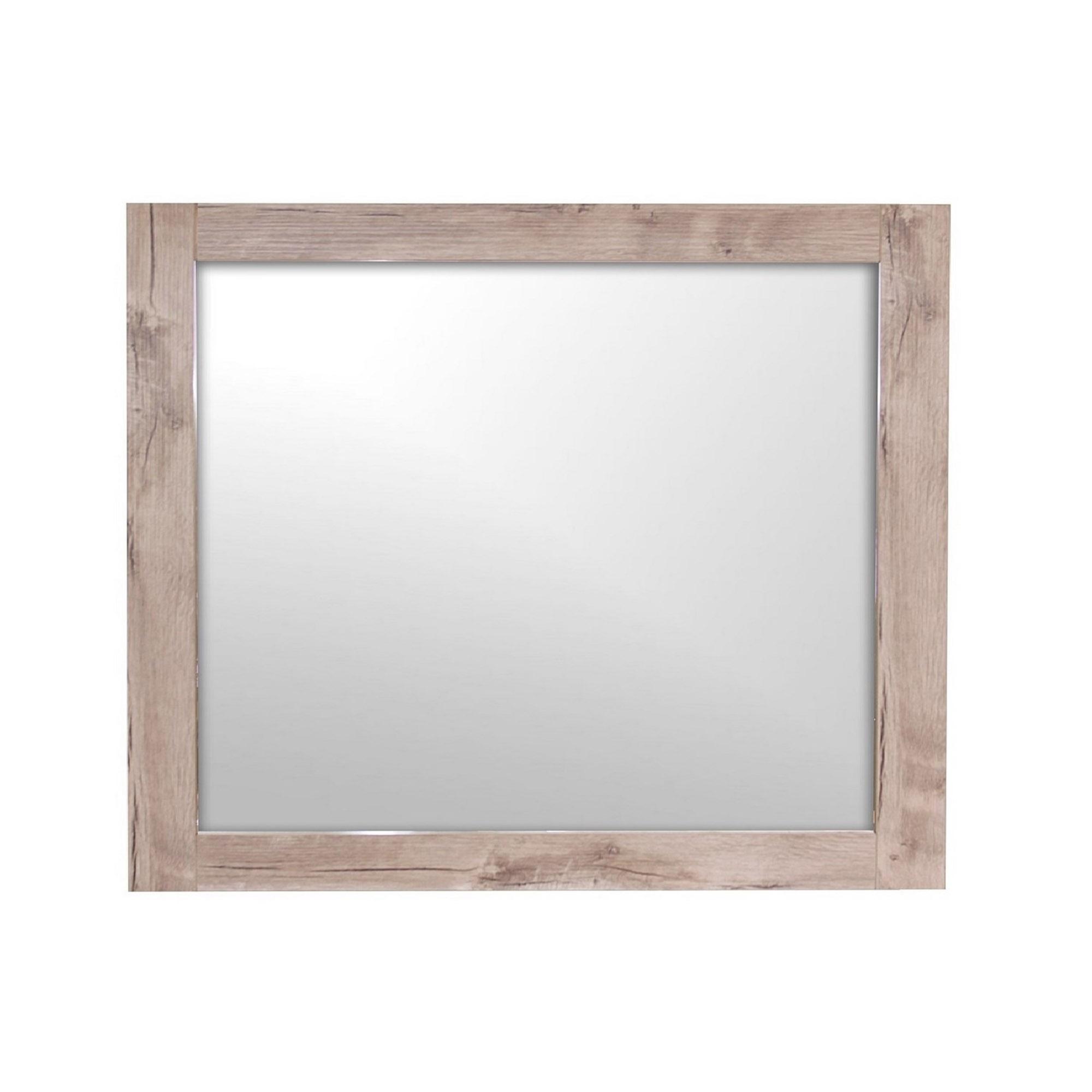 36" Relax Natural Wood Mirror