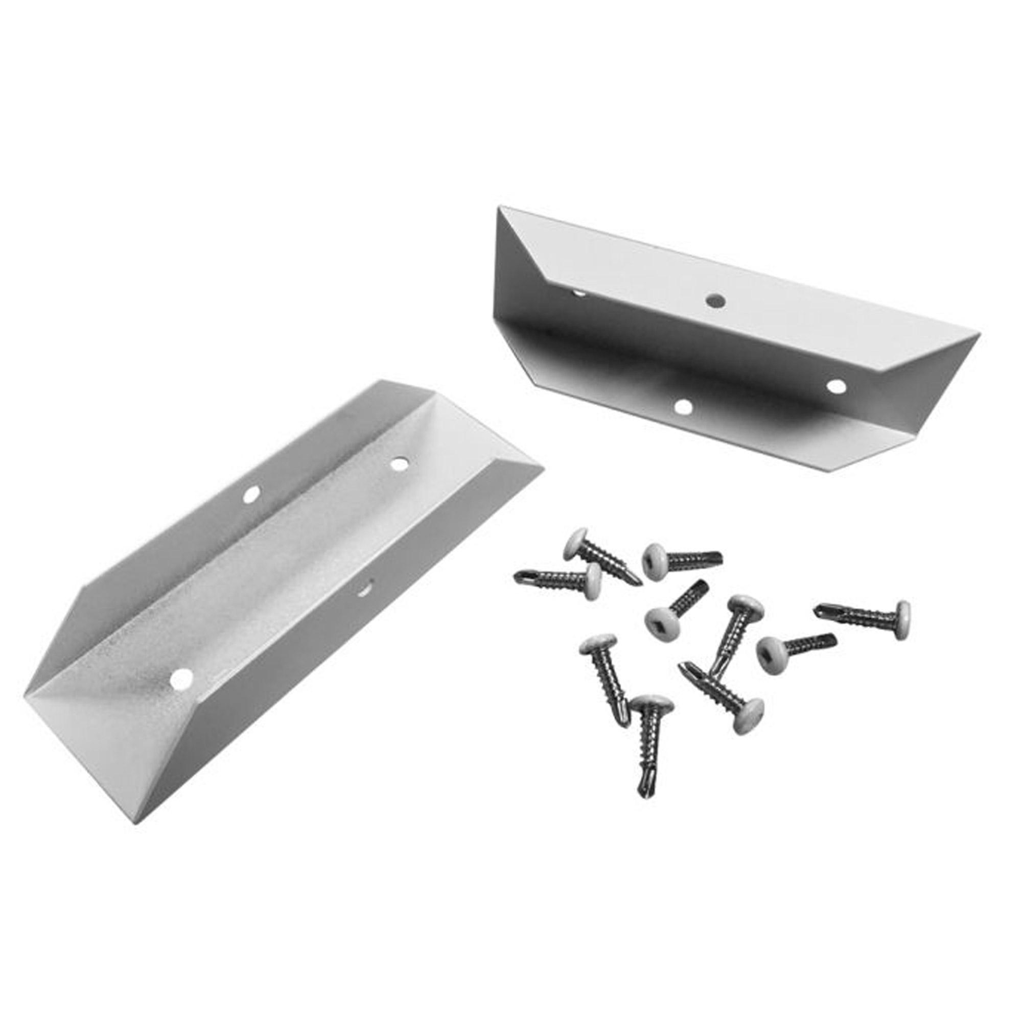 Support d'escalier en aluminium, blanc, 2/paquet