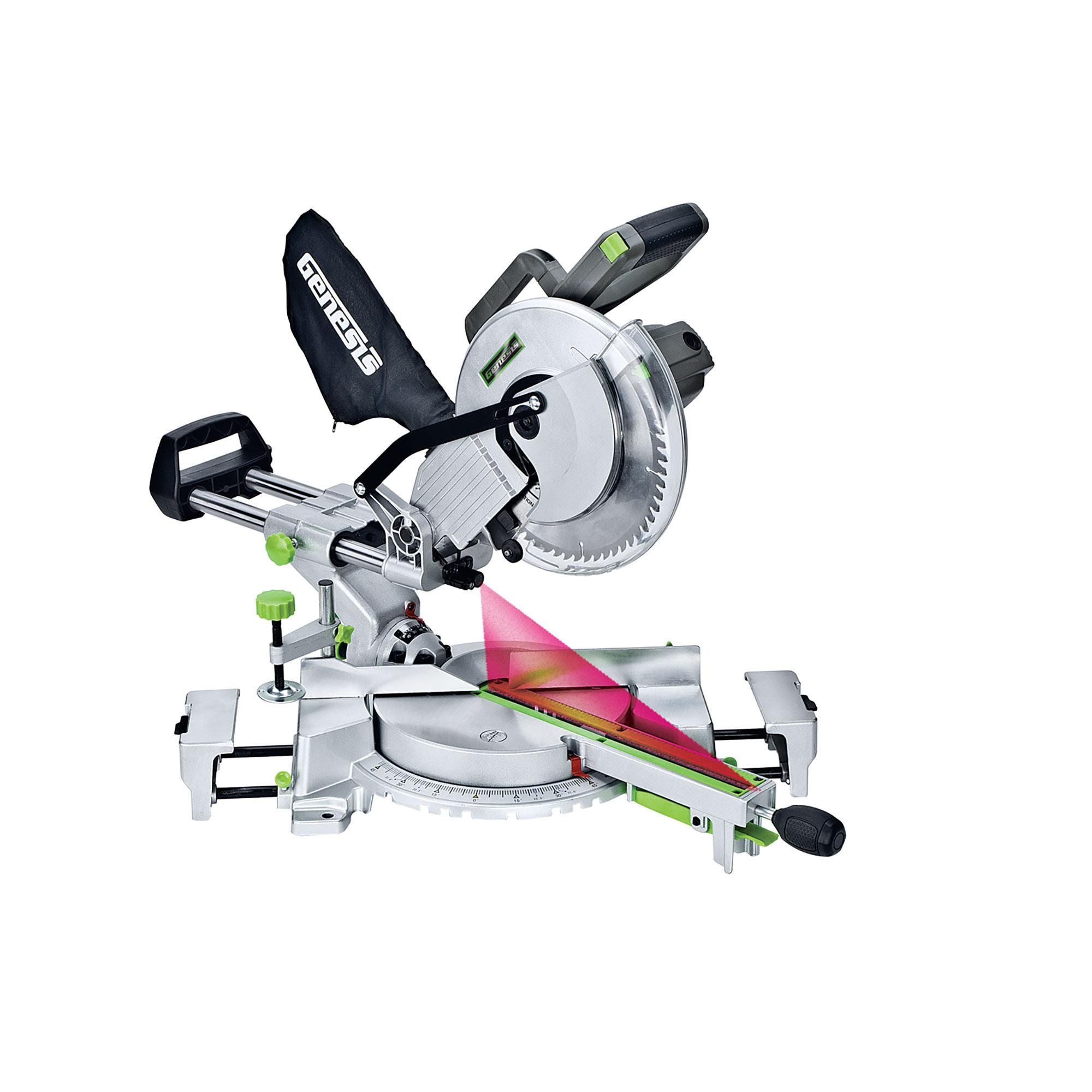 10 Inch Sliding Compound Miter Saw with Laser, 15 Amp