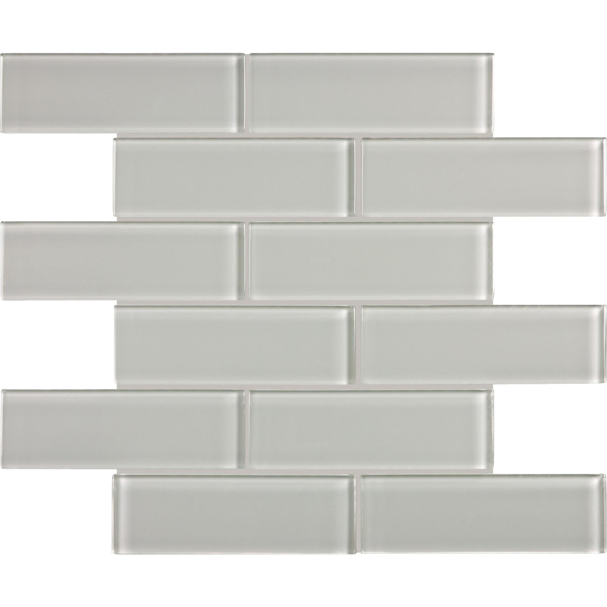 2" x 6" Mist Glass Brick Element Mosaic Tile 10PC/10 SqFt/Bx