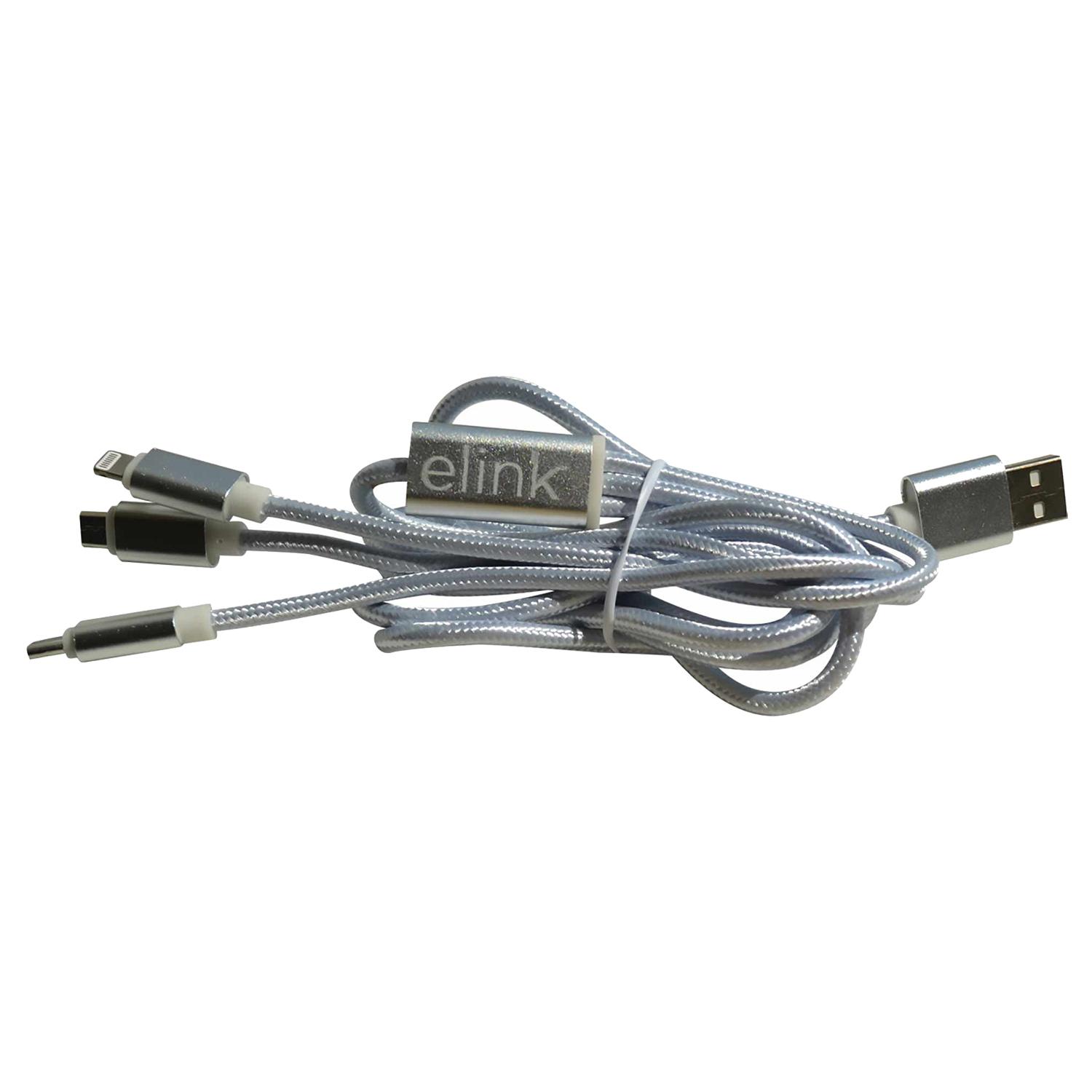 USB Charging Cable with 3 Connectors