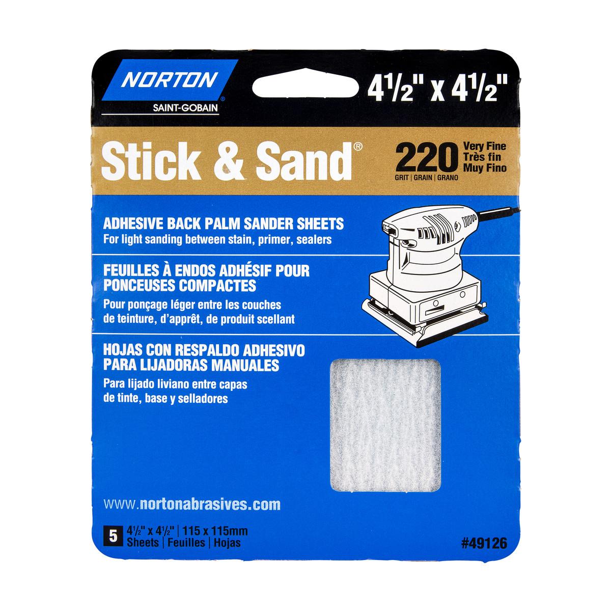 4-1/2" x 4-1/2"Multisand Sheet 220 Grit-5/Pack