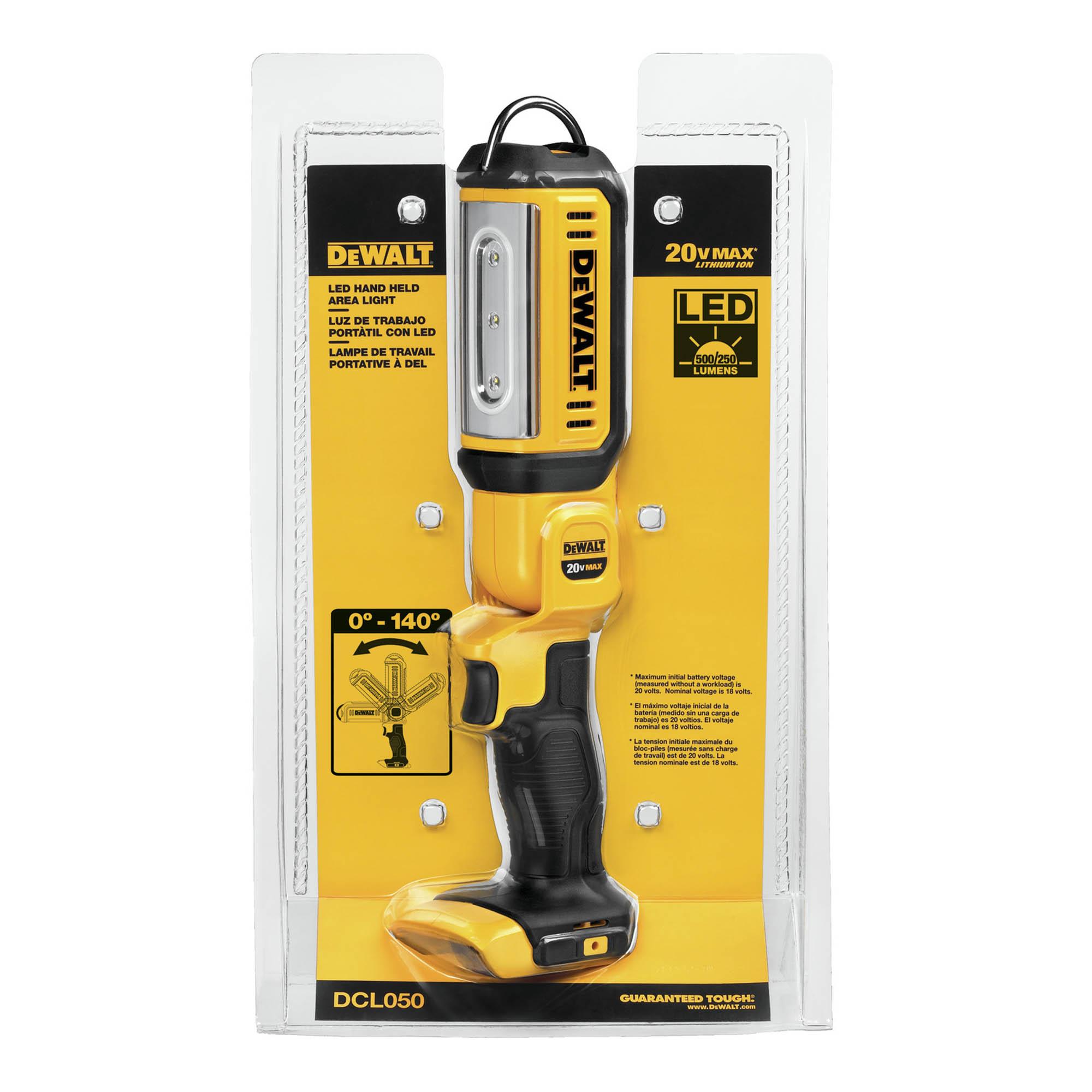 Projecteur de zone portable DEL 250-500 lumens DeWalt 20 V