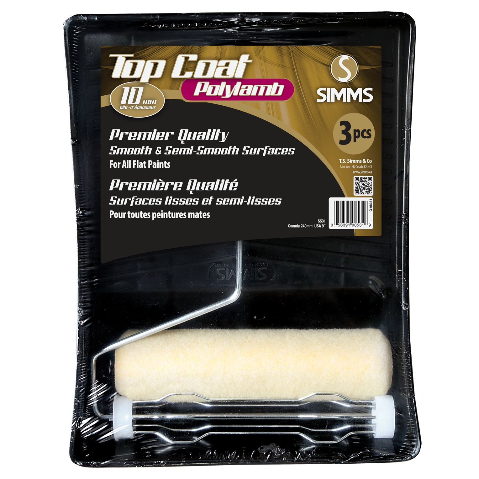3 Piece Polylamb Roller Set