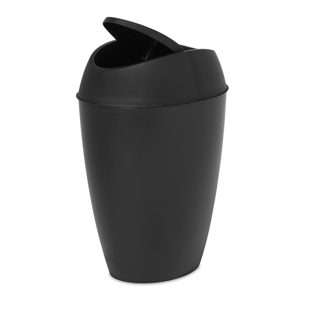 Twirla Black Swing Top Trash Can