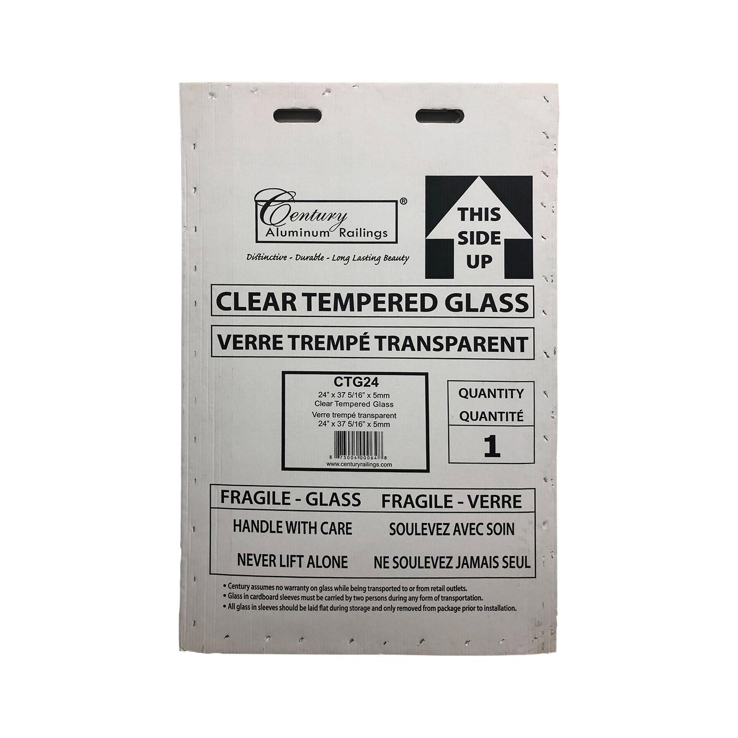 28" x 37-5/16" 5mm Clear Tempered Glass-Century