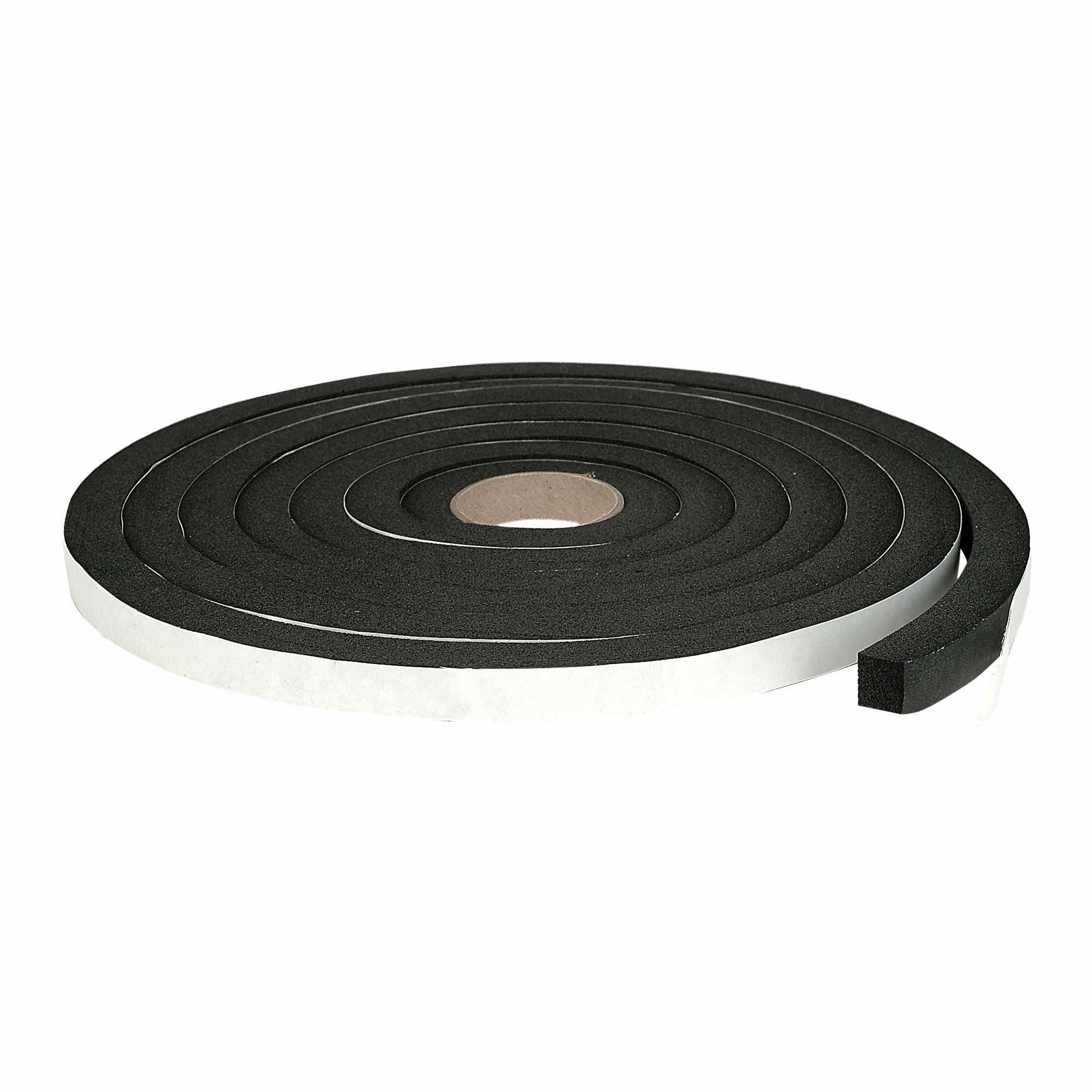 Ruban de mousse cellules fermées 1/2 x 1/2 po x 10 pi, noir