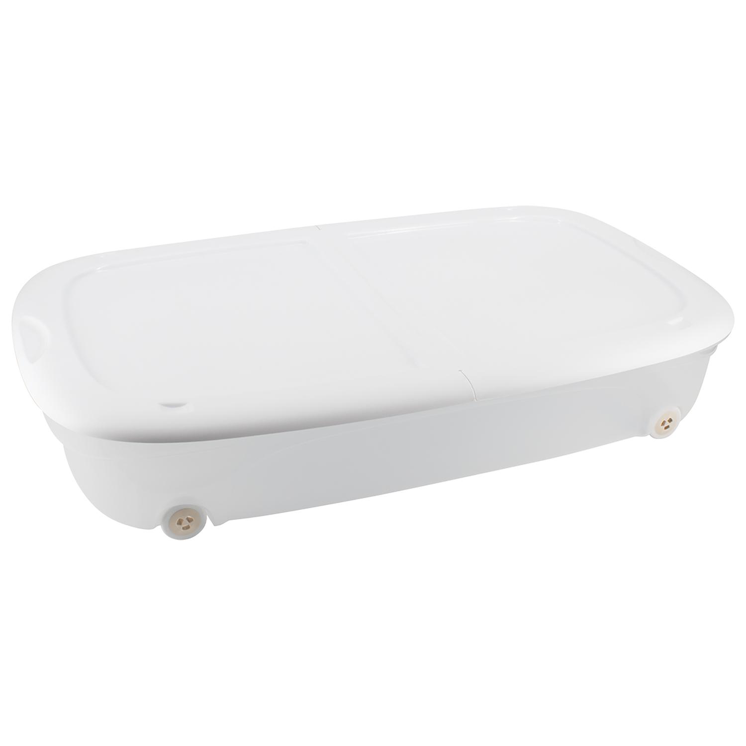 53 L Clear Under The Bed Tote with White Lid