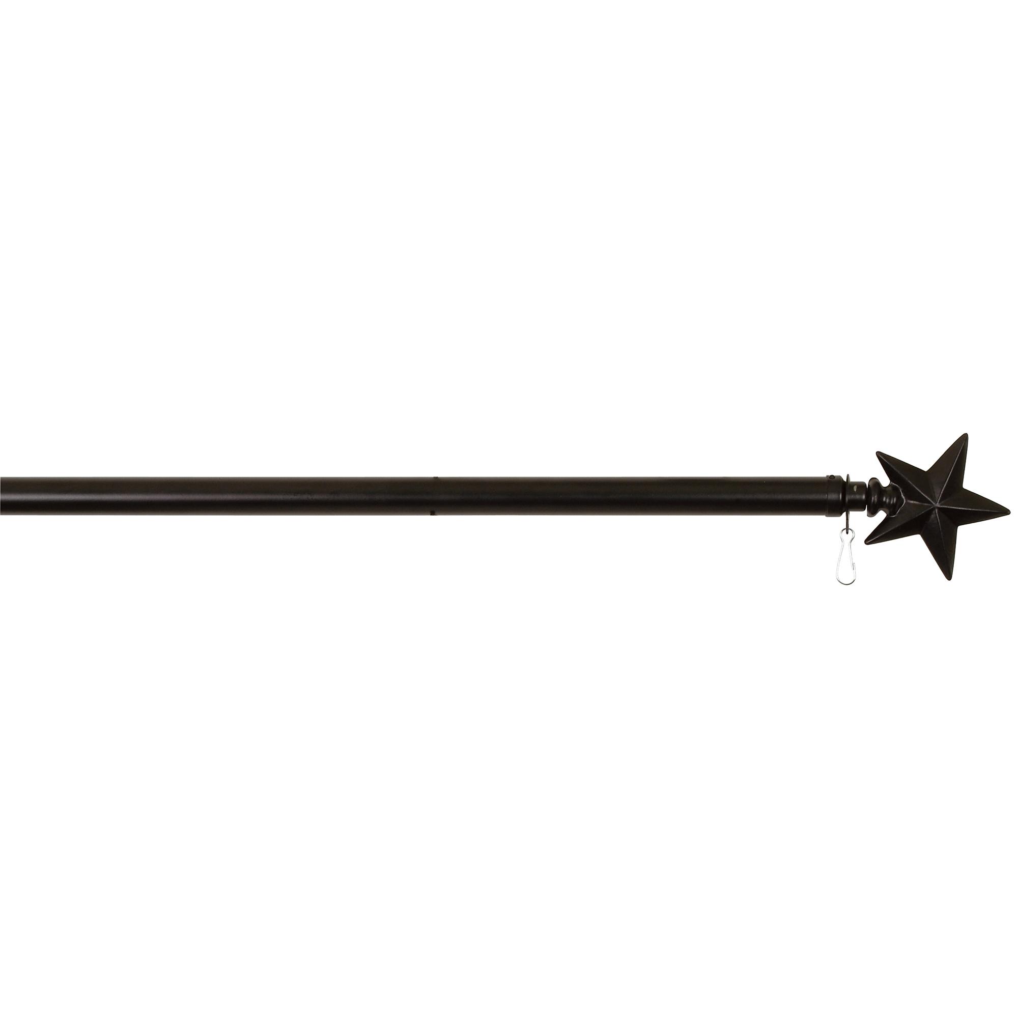 60" Flag Pole Star Black Metal