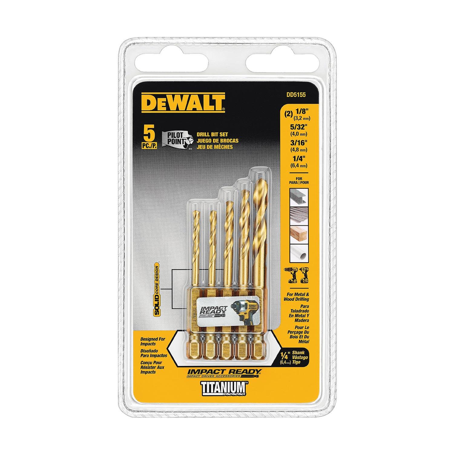 5 Piece Impact Ready Titanium Drill Bit Set