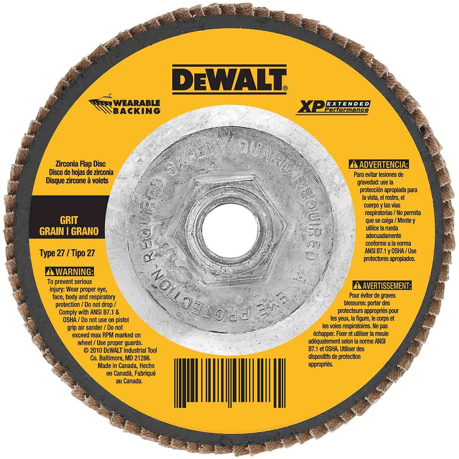 4-1/2 Inch x 7/8 Inch Z60 T27 Wearable Backing Flap Disc