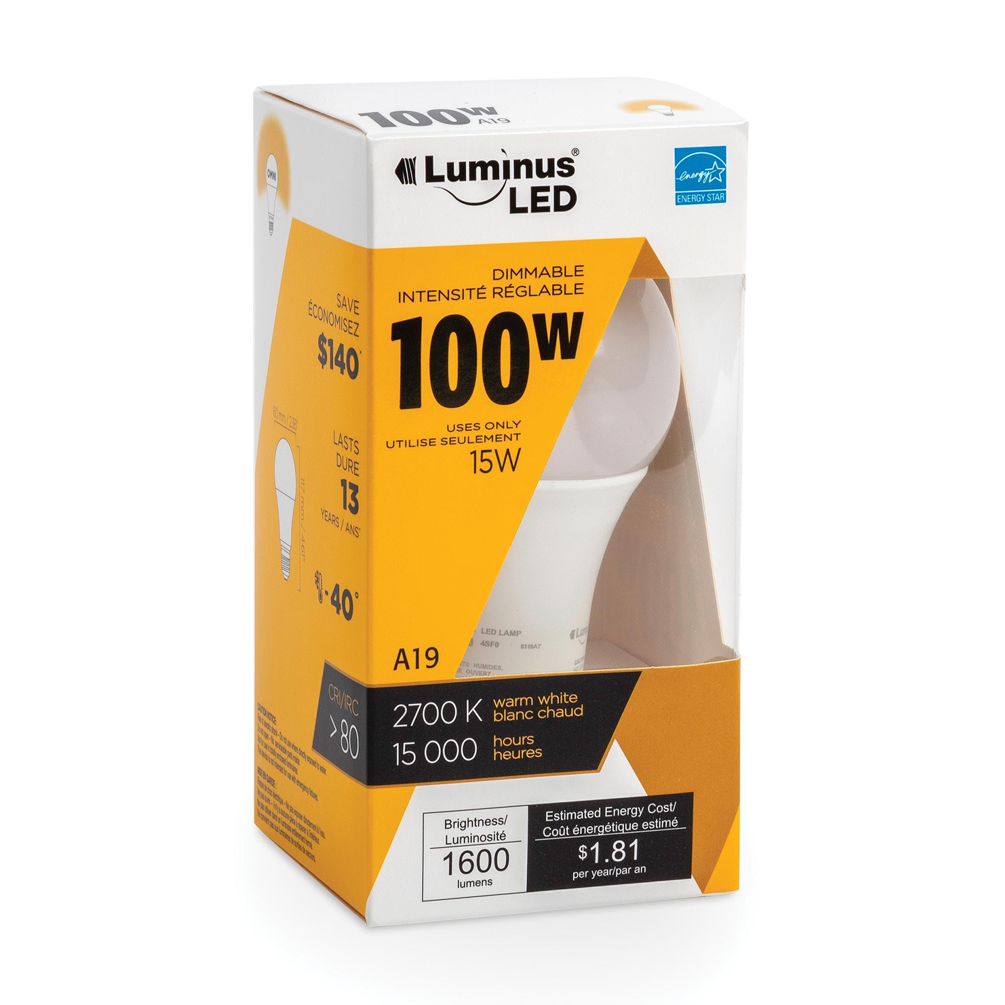 A19 15W 2700K Dimmable LED Bulb