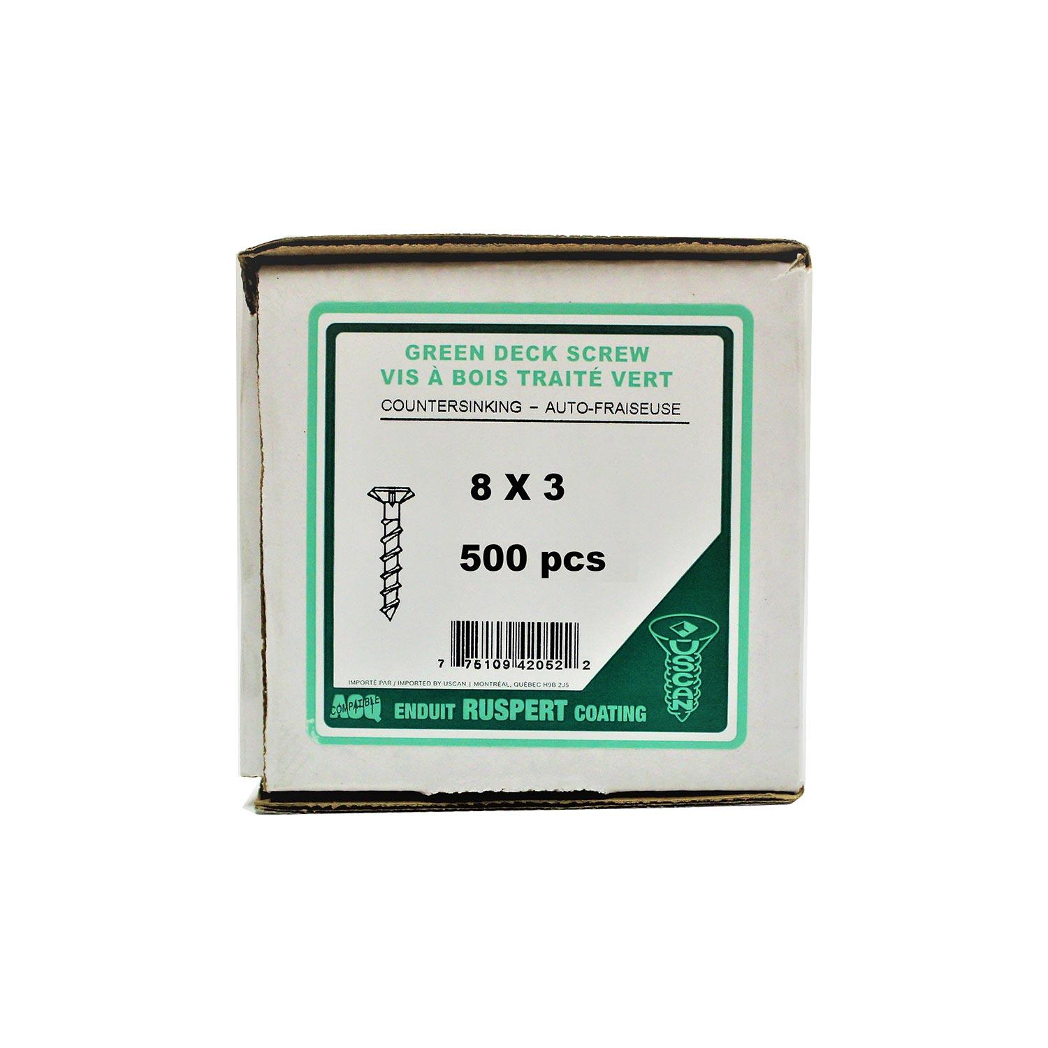#8 x 3" Green Deck Screw-500/Pack