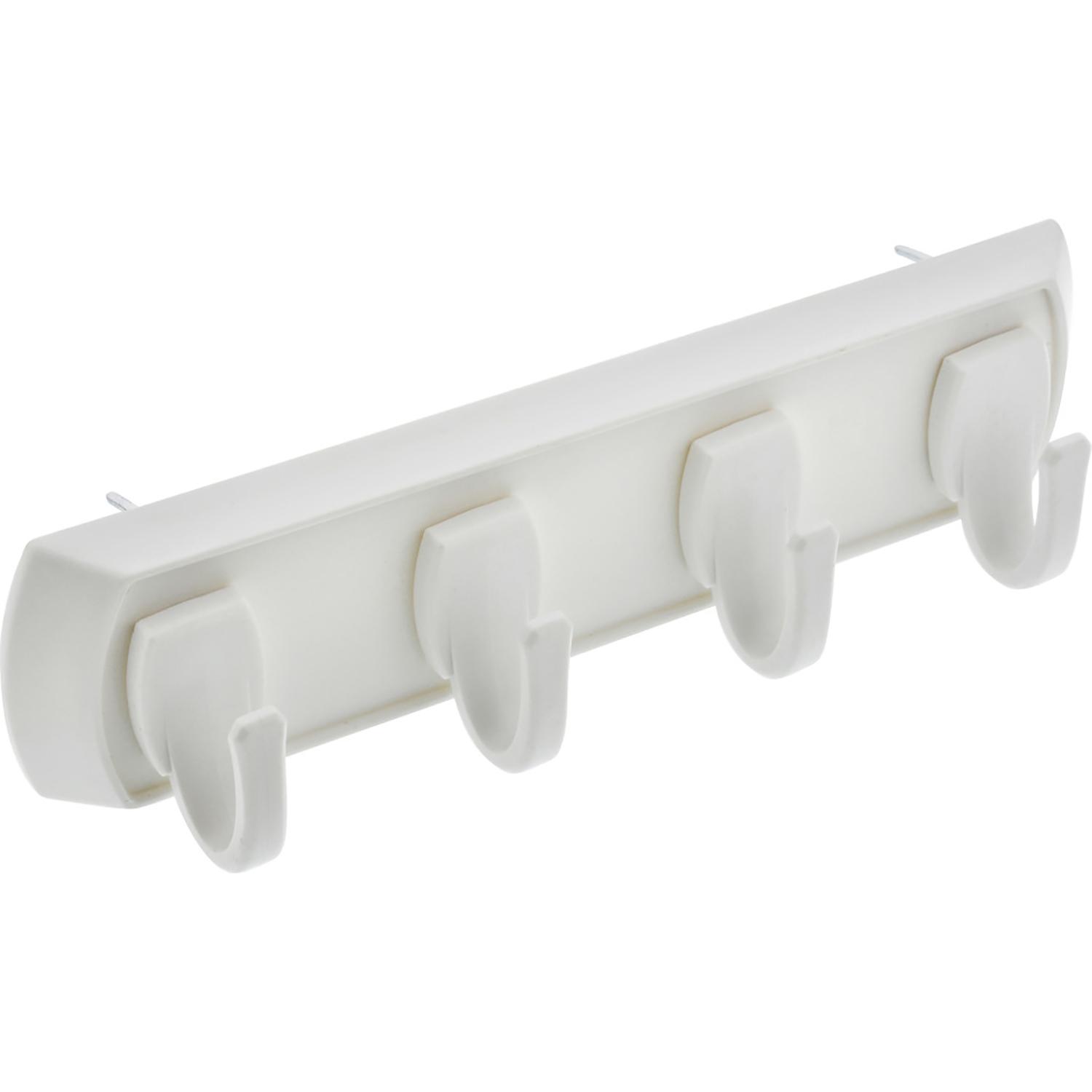 Rail ovale blanche à crochets blancs, trousse