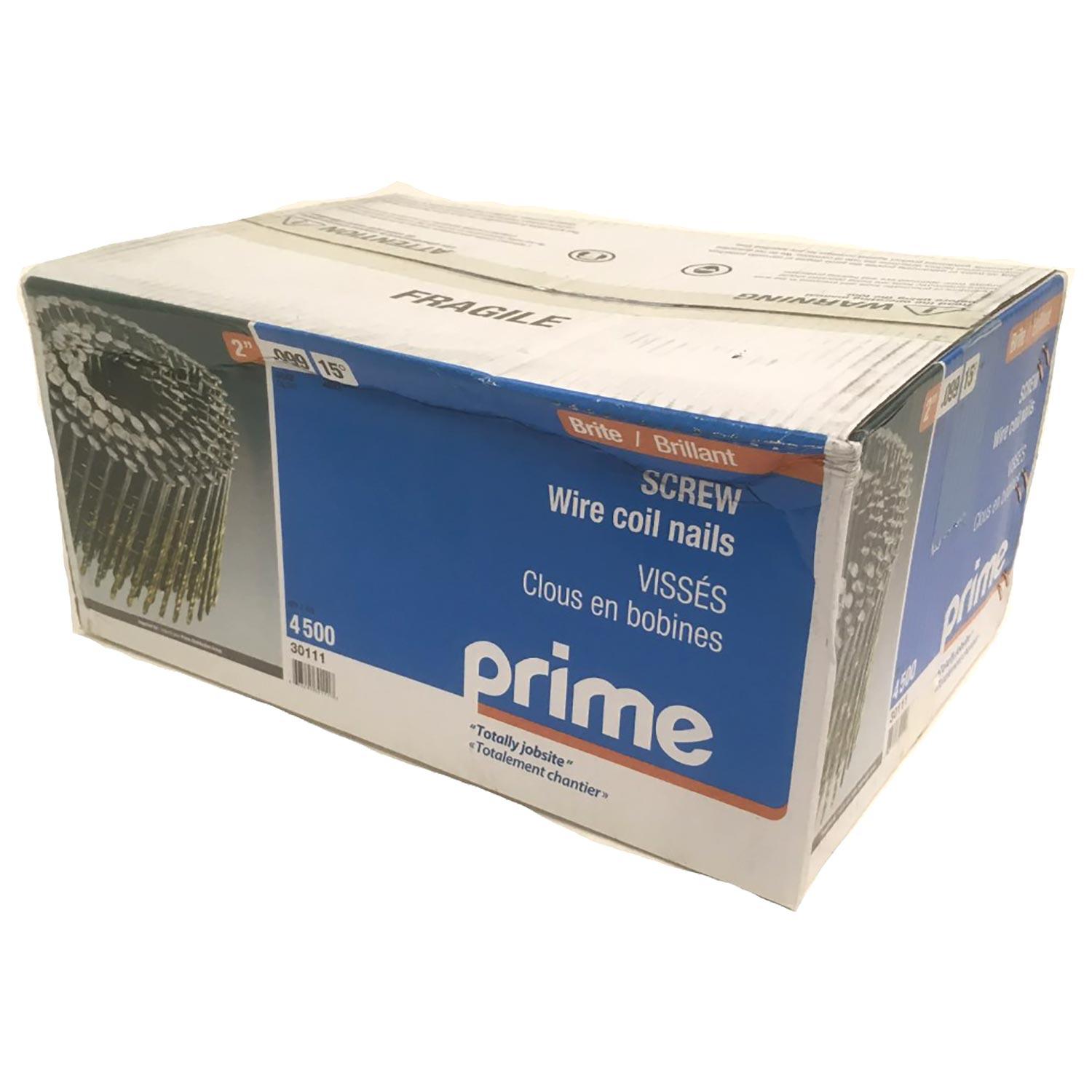 Prime 2" Spiral Shank 15° Coil Framing Nails
