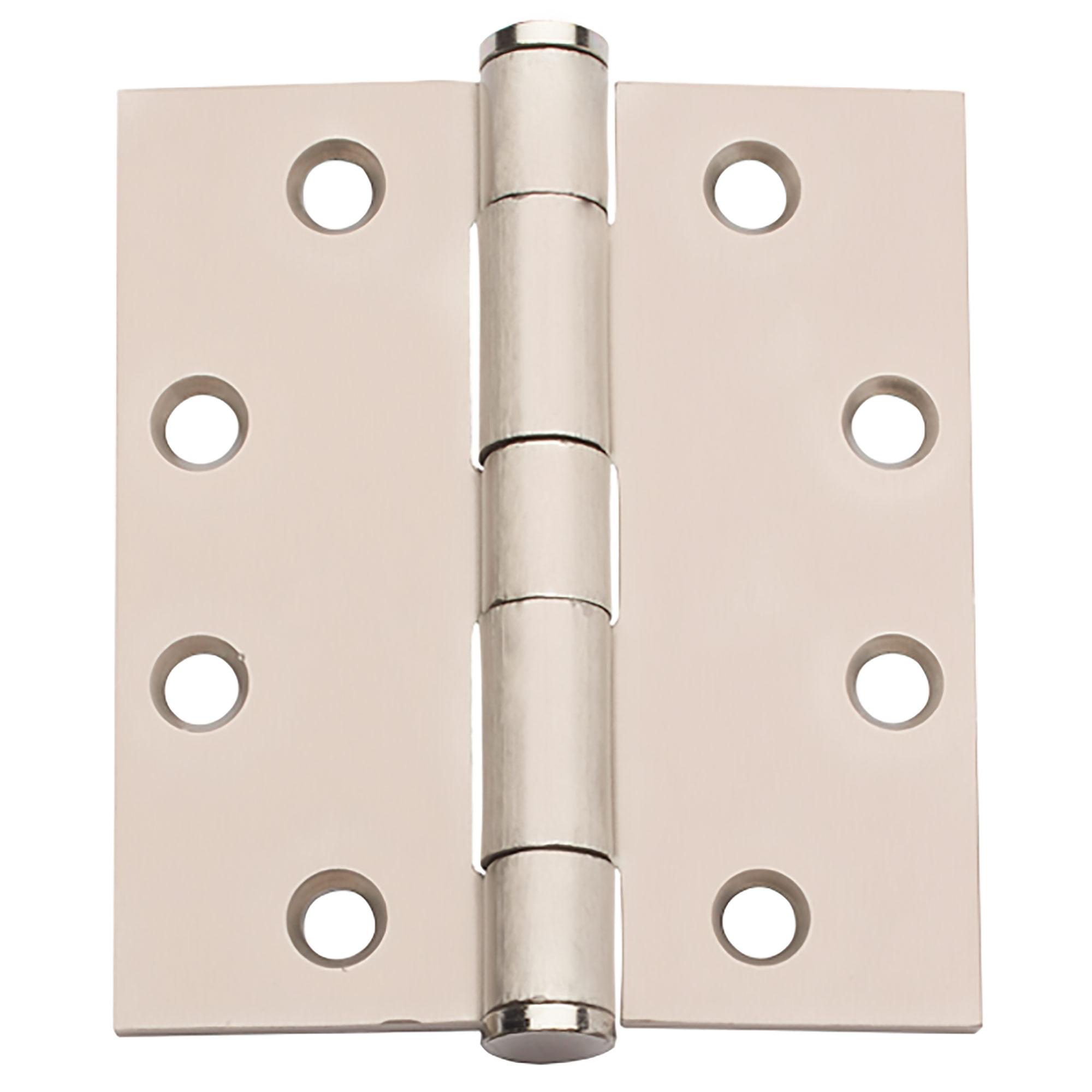 4.5" x 4" Satin Nickel Plain Bearing Butt Hinge- 2/Pack