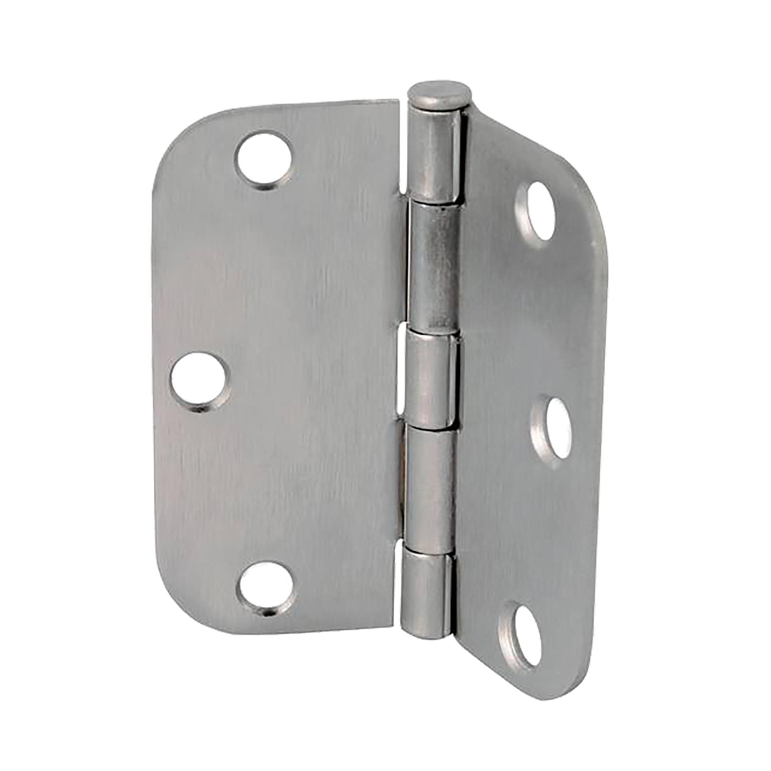5/8" Radius Butt Hinge 3-1/2" x 3-1/2" Satin Chrome- 2/Pack
