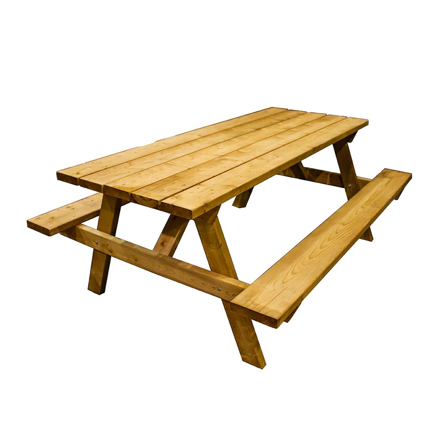 Table de pique-nique traitée sous pression 6 pi brun trousse
