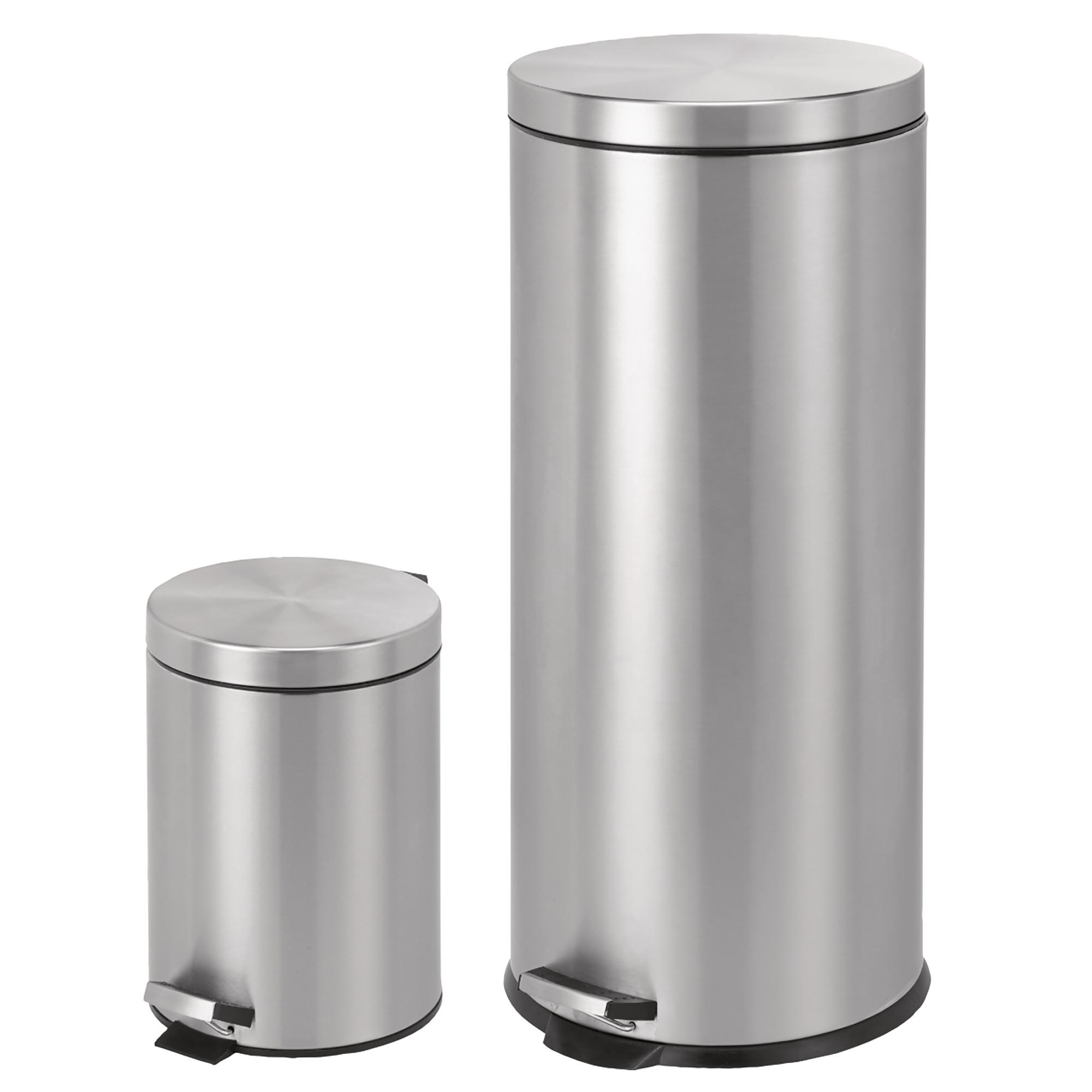 30L + 5L Stainless Steel Waste Bin