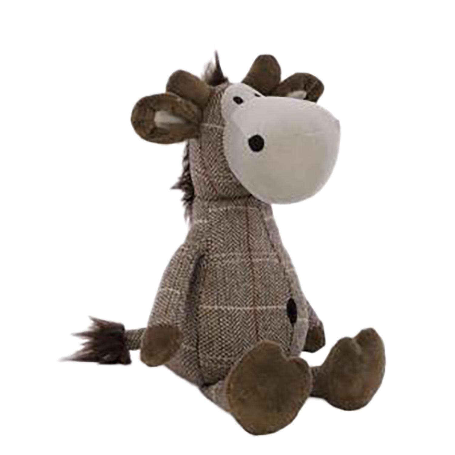 6" x 9.5" Plaid Moose Doorstop