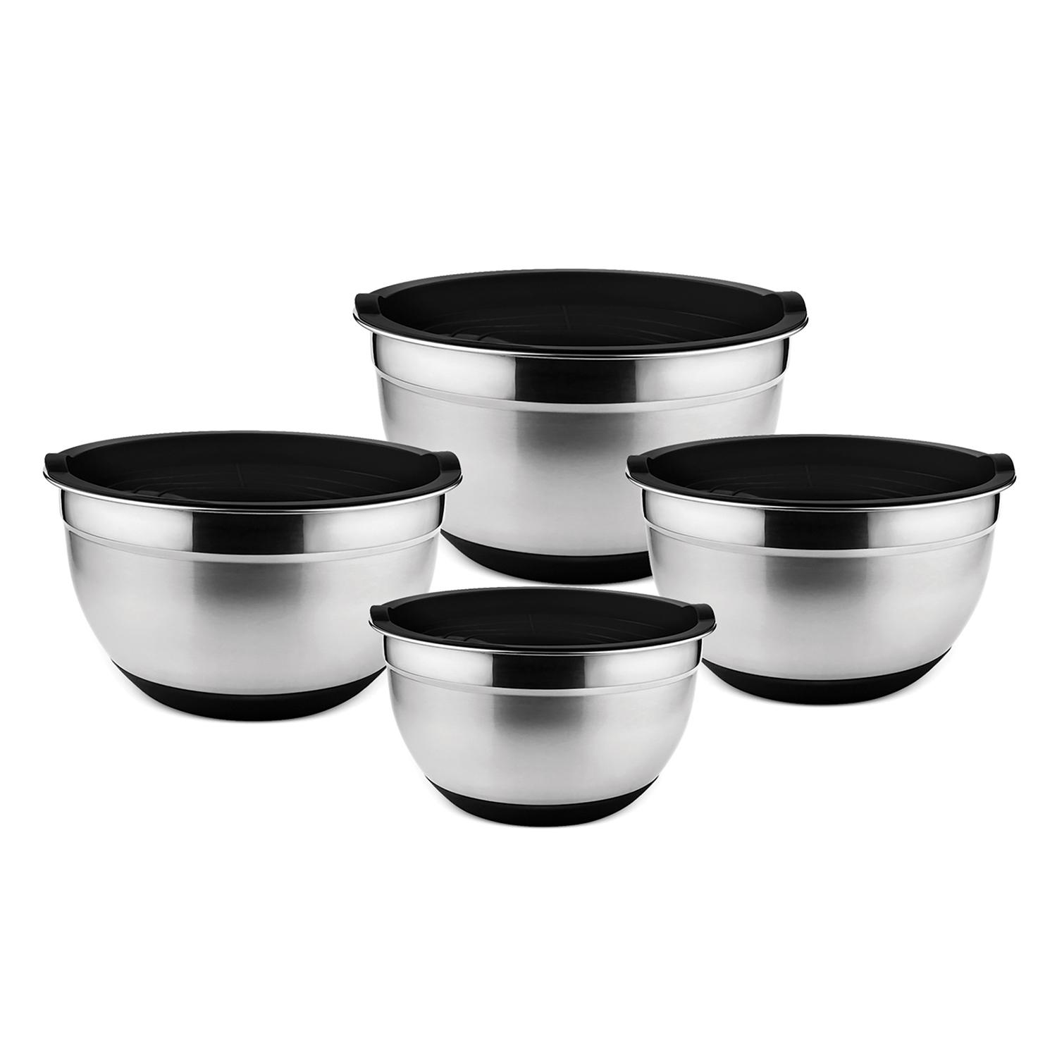 4 Piece Stainless Steel Mixing Bowl Set With Lids