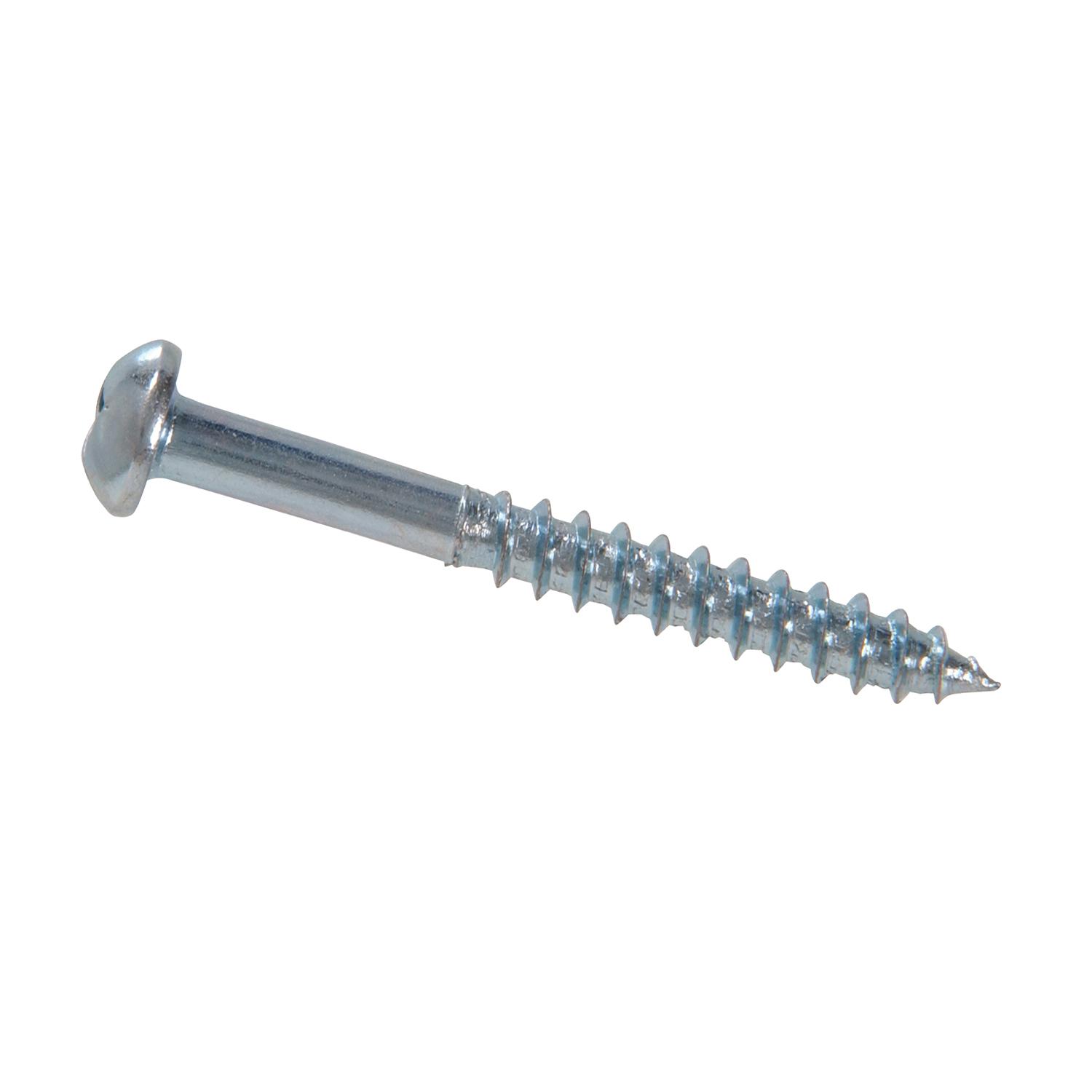 #10 x 1-1/4" Round Head Square Drive Zinc Wood Screw-100/Pac