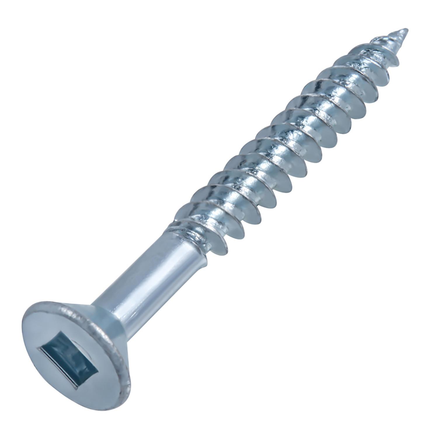 #8 x 1-1/2" Jar Square Flat Head Zinc Wood Screw-300/Pack