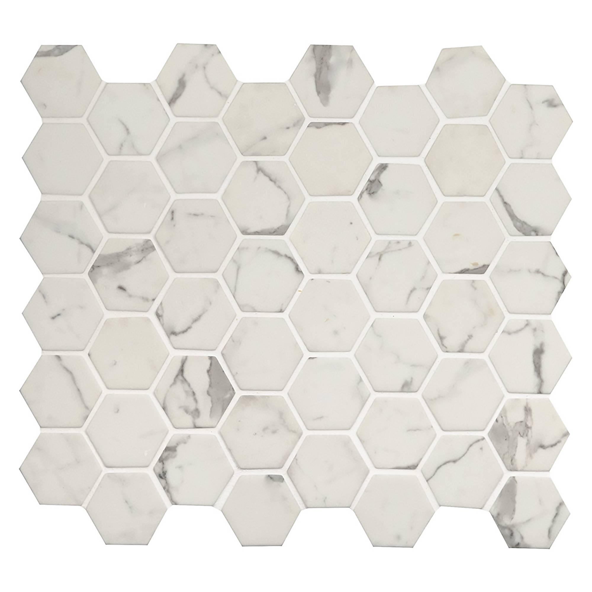 2" Statuario Celano Hexagon Mosaic Tile 15 PC/14.7 SqFt/Box