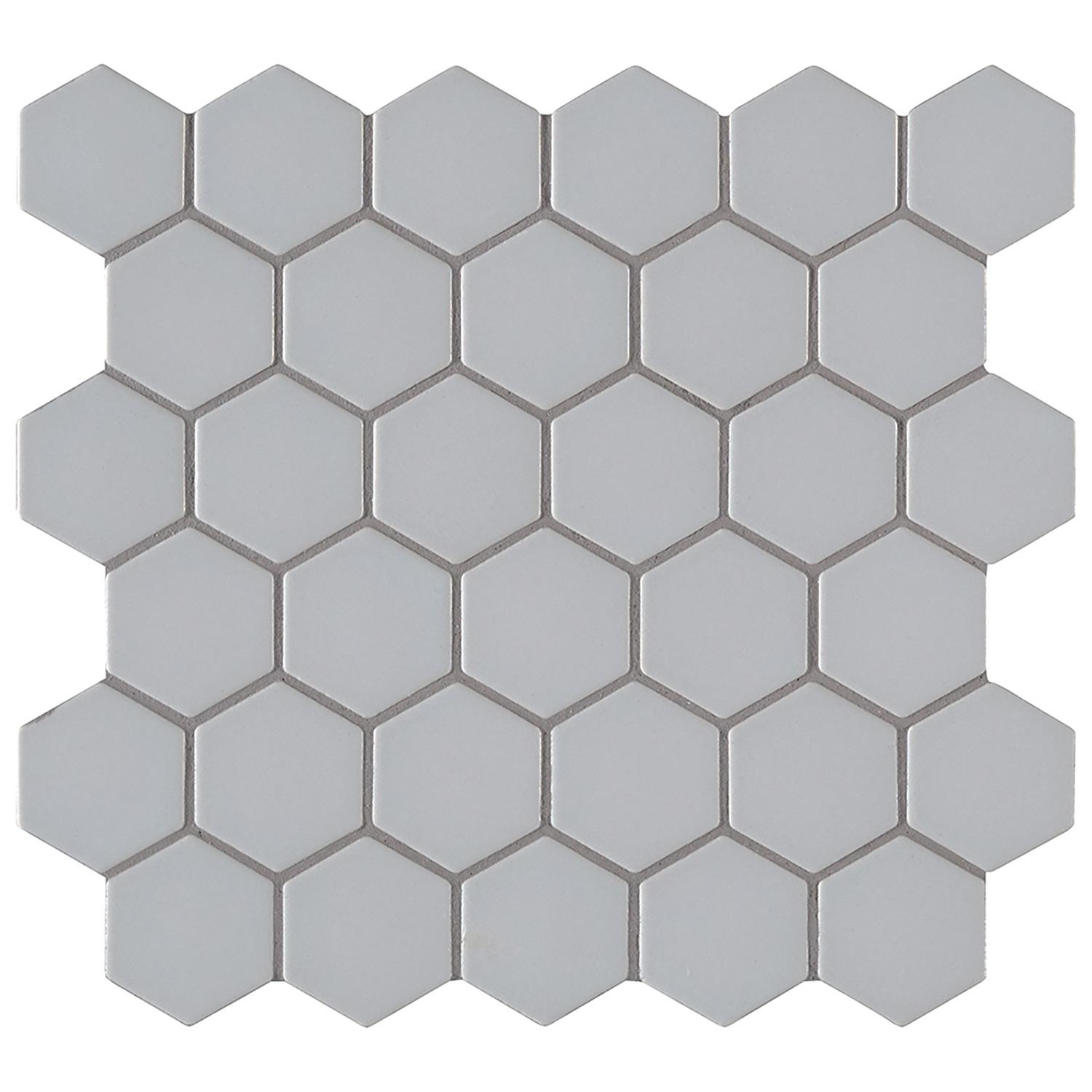 2" Gray Retro Hexo Porcelain Mosaic Tile 15 PC/14.4 SqFt/Box