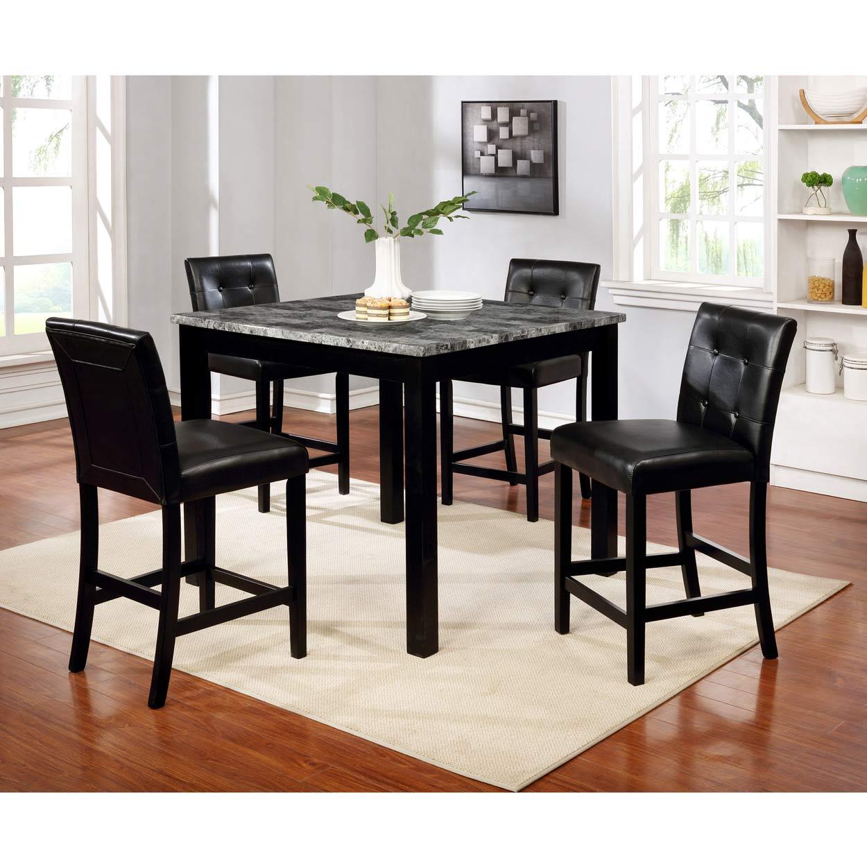 Omaha 5 Piece Counter Height Dining Set - Black