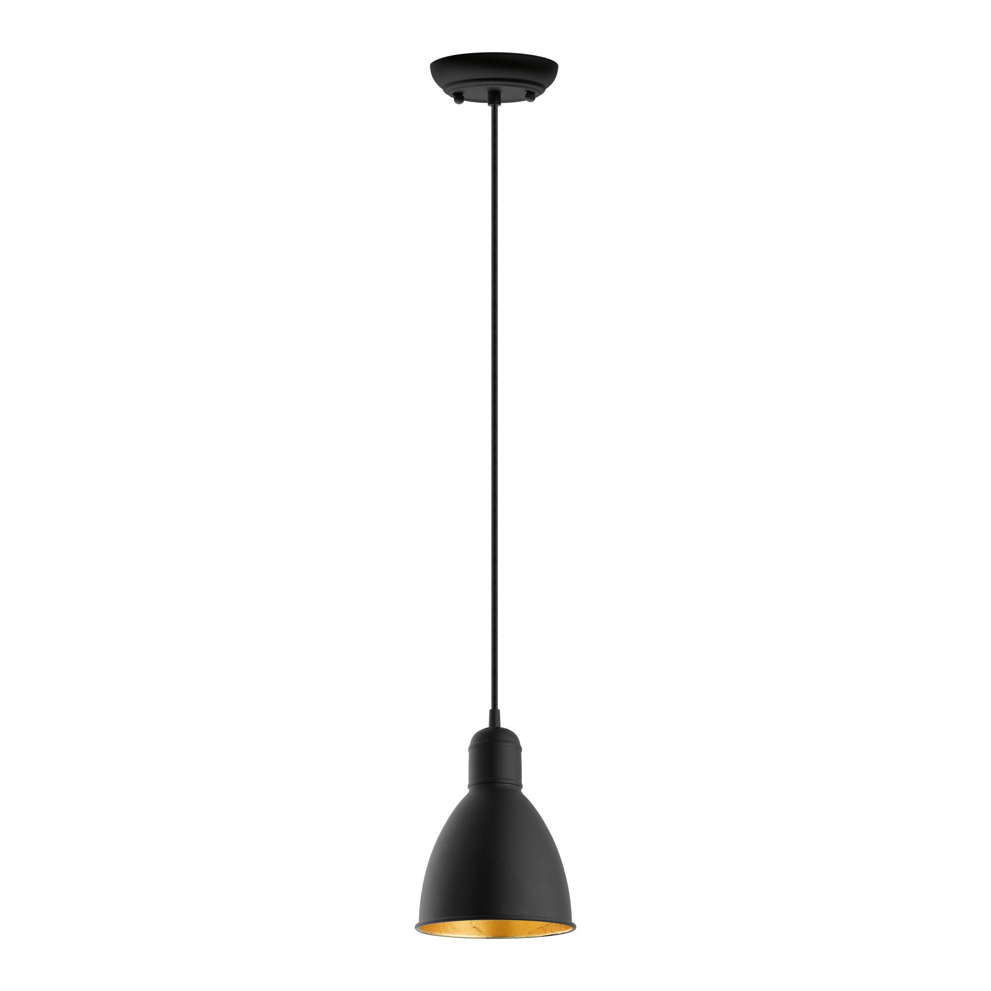 Priddy 2 6" Black And Gold Pendant