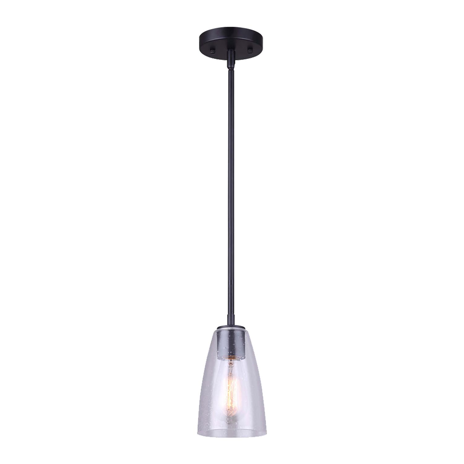 Luminaire de pendentif 1 lumière Konda, noir mat