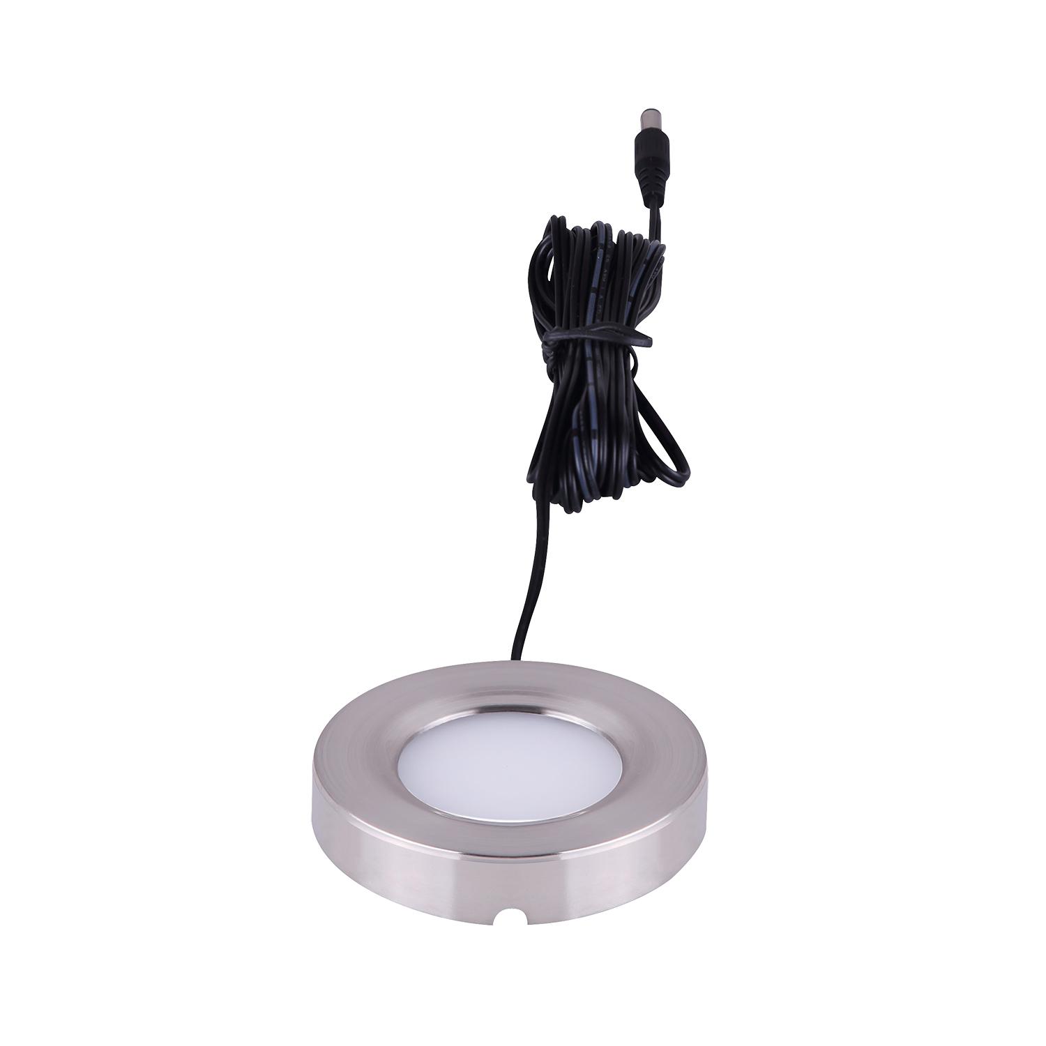 3" LED Brushed Nickel Undercabinet Slim Puck Light-1/Pack
