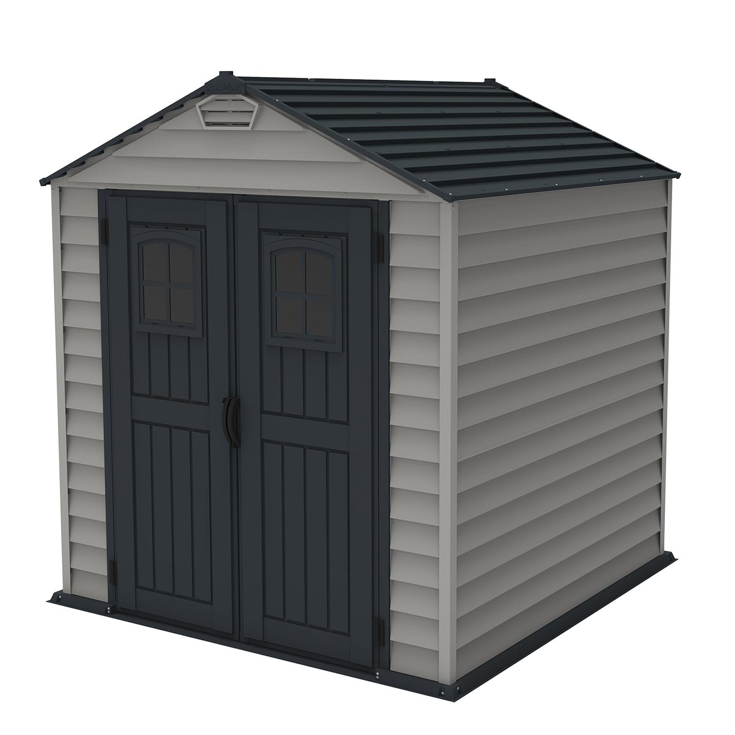 7' x 7' Store Mate Plus Shed – Adobe And Dark Grey