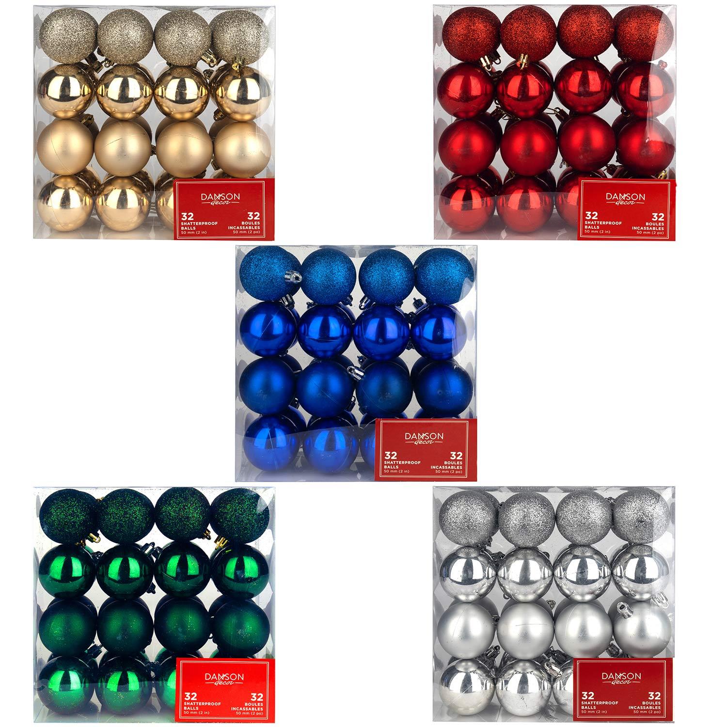 Décorations incassables, couleurs assorties , 27/pqt