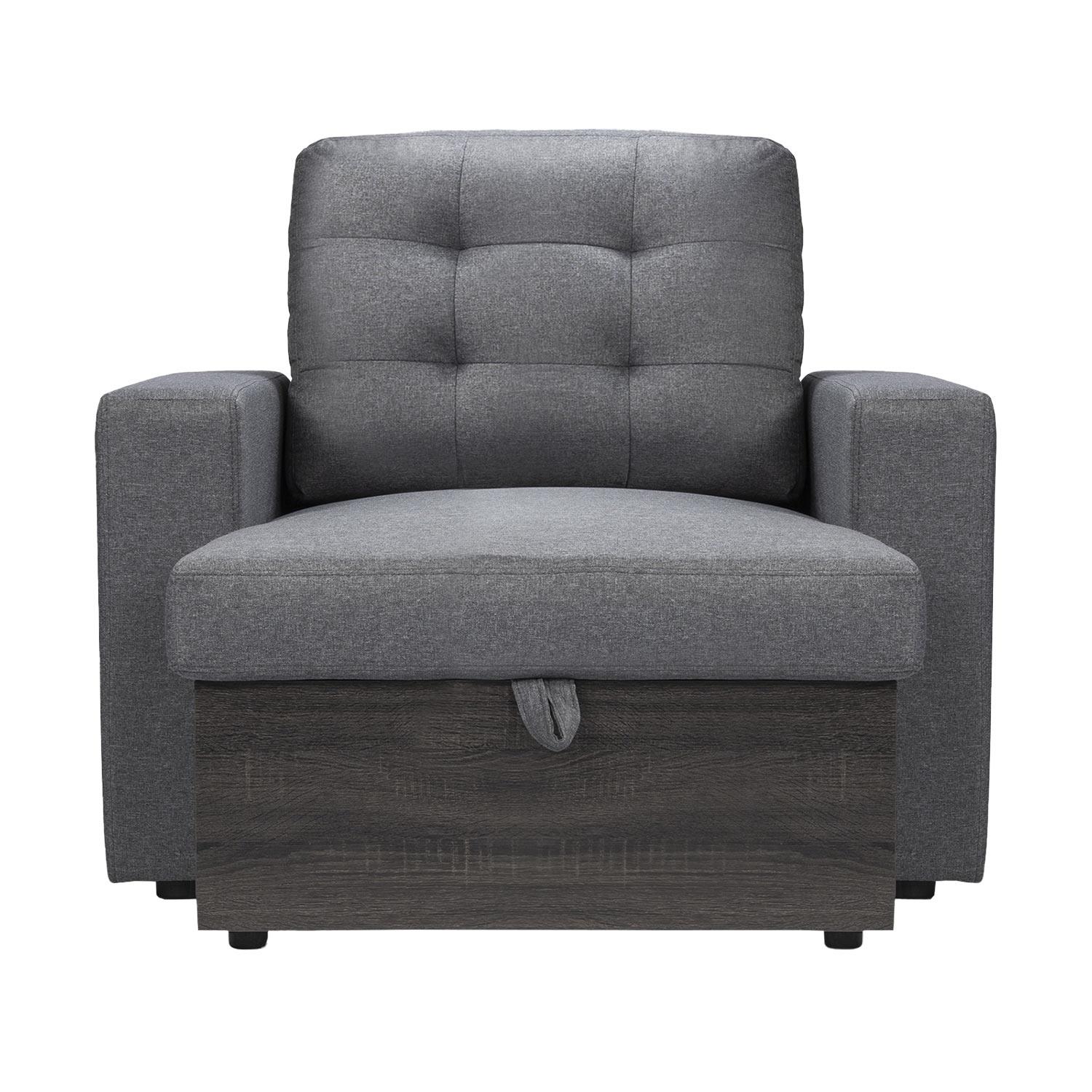 41”W x 59”L Grey Ben Lounger with Storage