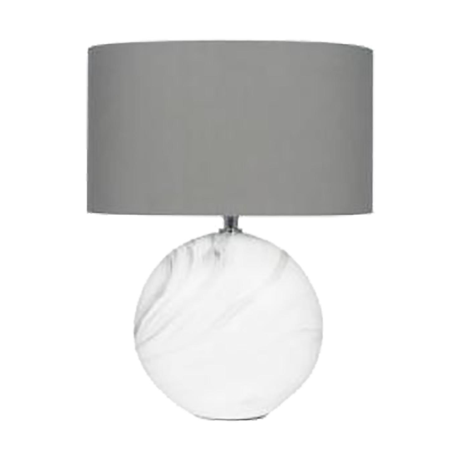 Marble Motif Table Lamp With Grey Shade
