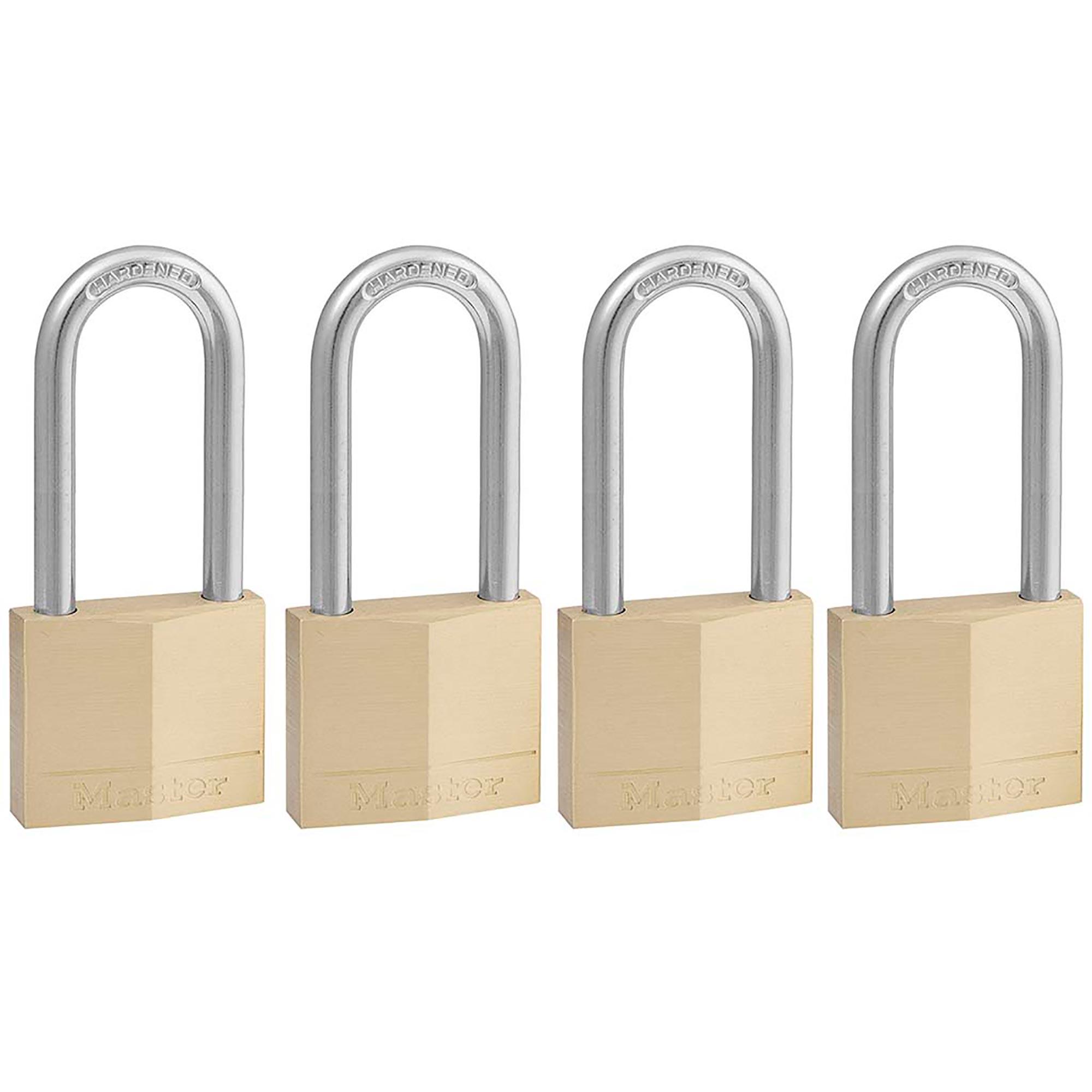 1-9/16" Wide Solid Brass Padlock with 2" Shackle-4/Pack