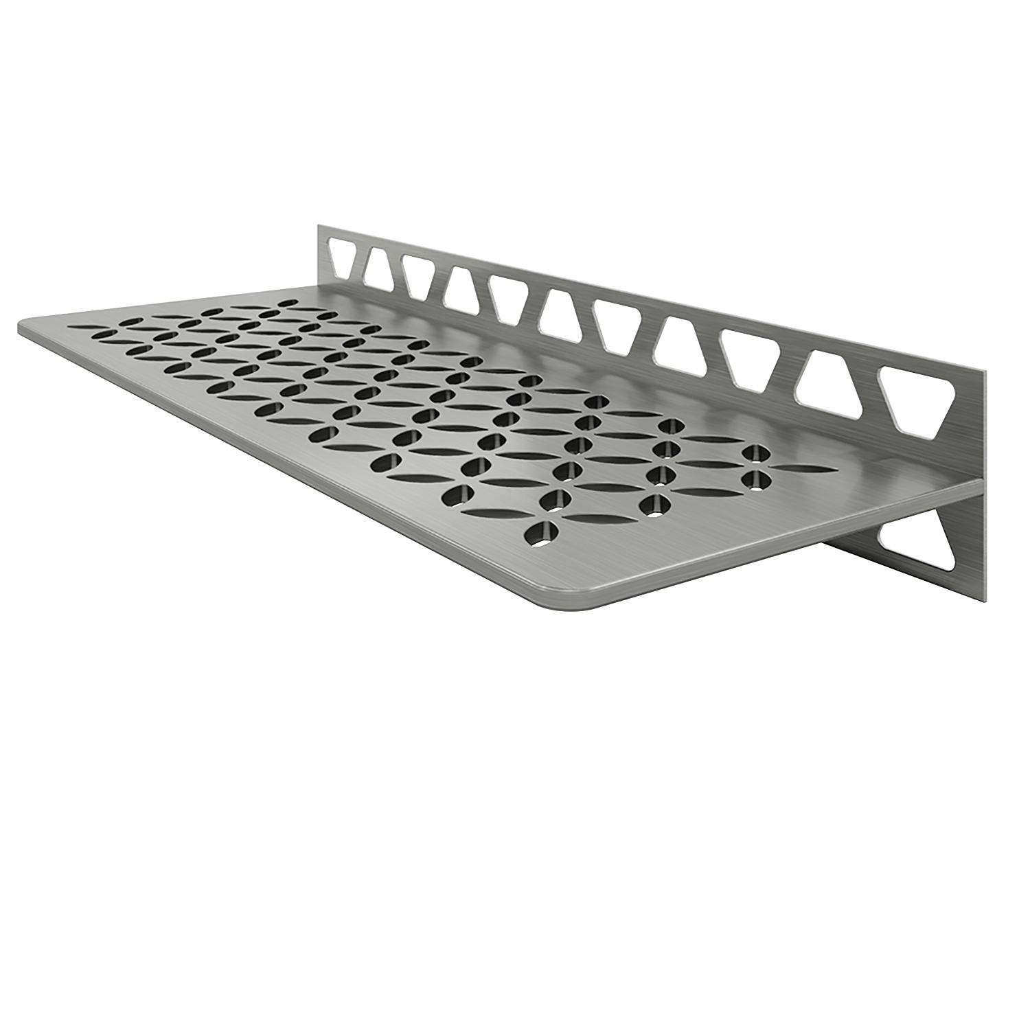 Shelf Rectangular Wall Floral Brush Stainless Steel
