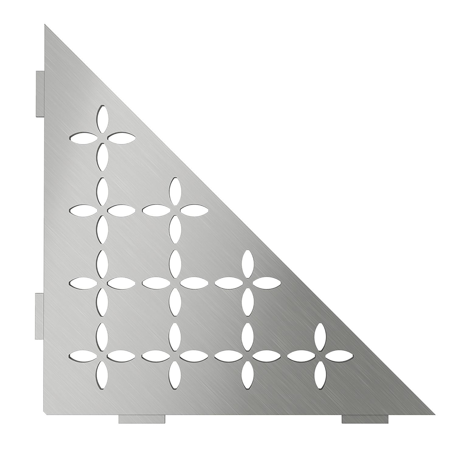 Shelf Triangular Corner Floral Brush Stainless Steel
