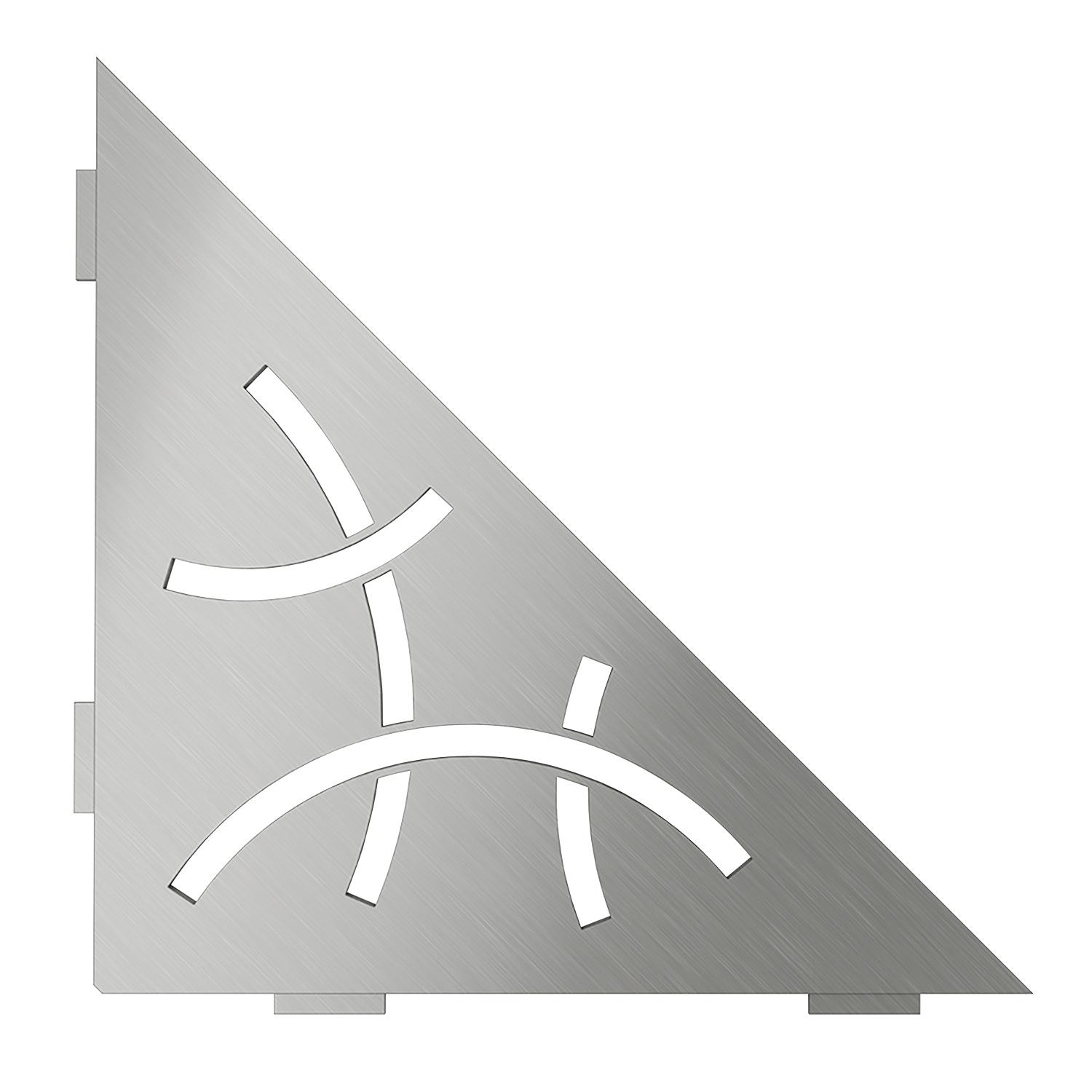 Shelf Triangular Corner Curve Brush Stainless Steel
