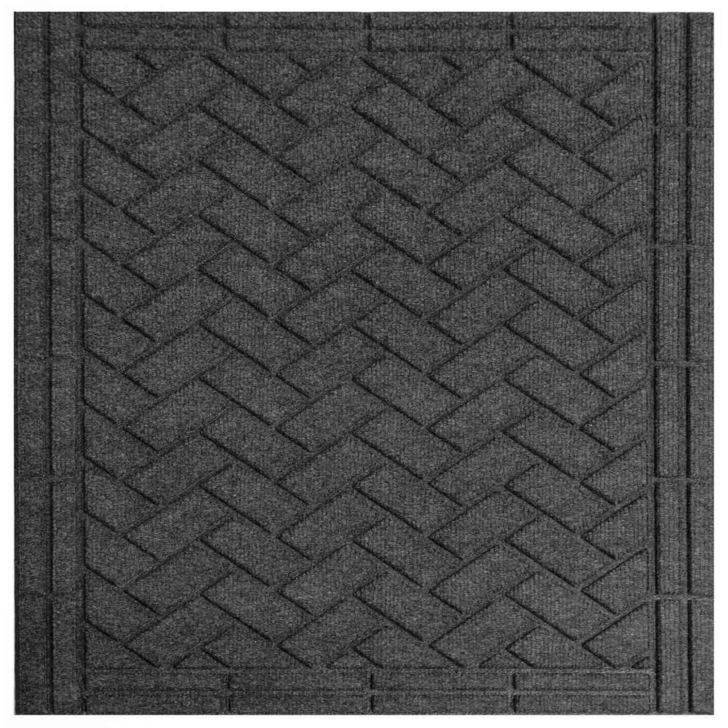 2' x 3' Ladrillon Recycled Rubber Charcoal Door Mat