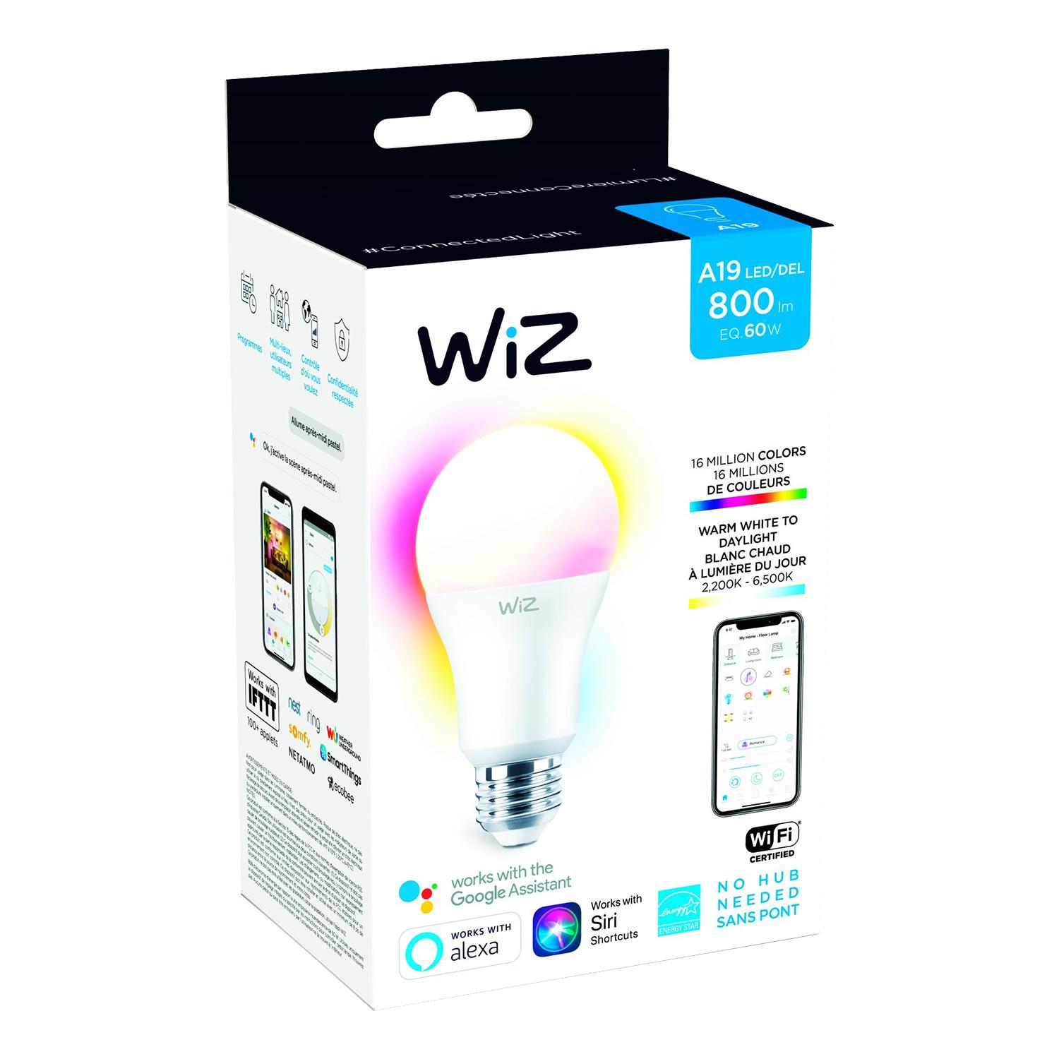 Philips WiZ A19 Full Color Wi-Fi LED Bulb