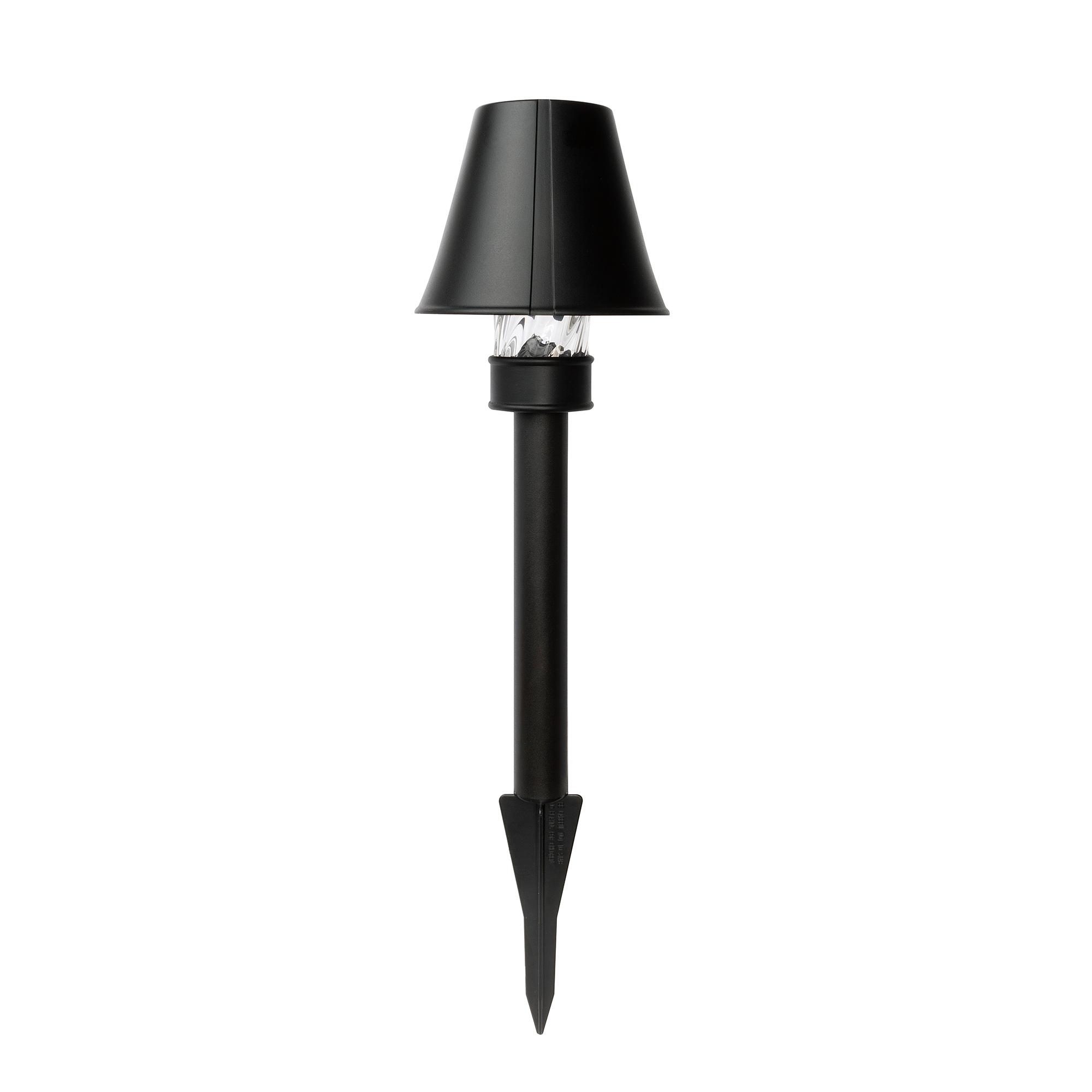 Solar Shaded Black Swirl Glass Pathway Light 2-Pack
