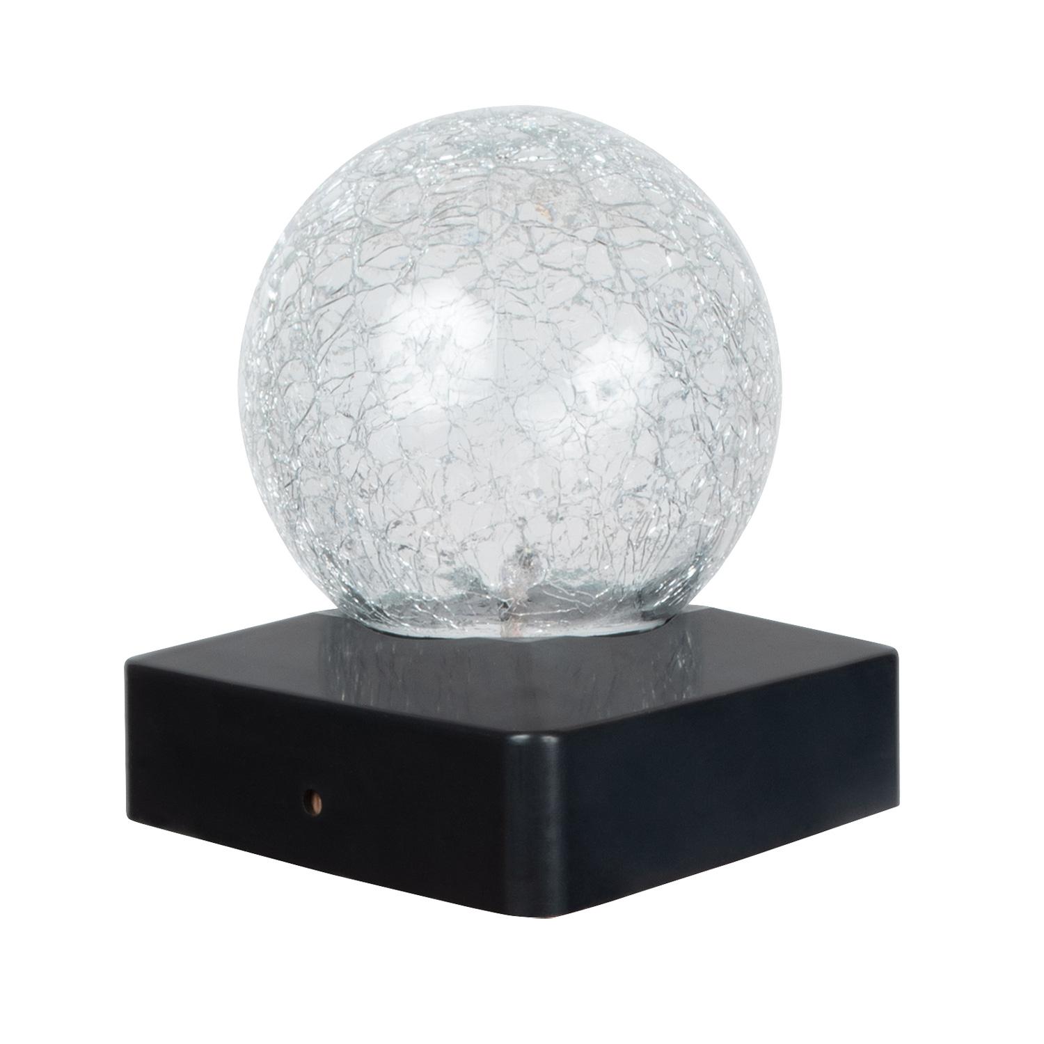 Solar Crackle Ball Post Cap Light