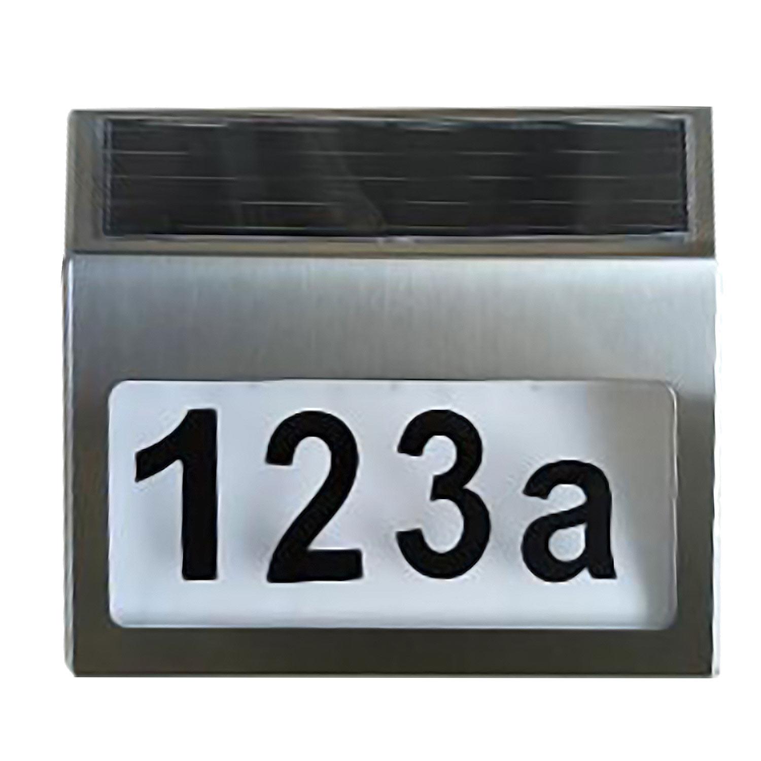 Solar House Number Plate with Motion Sensor